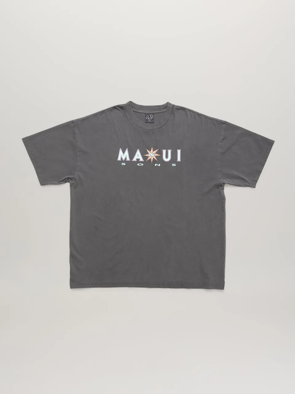 Maui and Sons Compass Pigment Wash maglietta nera cotone