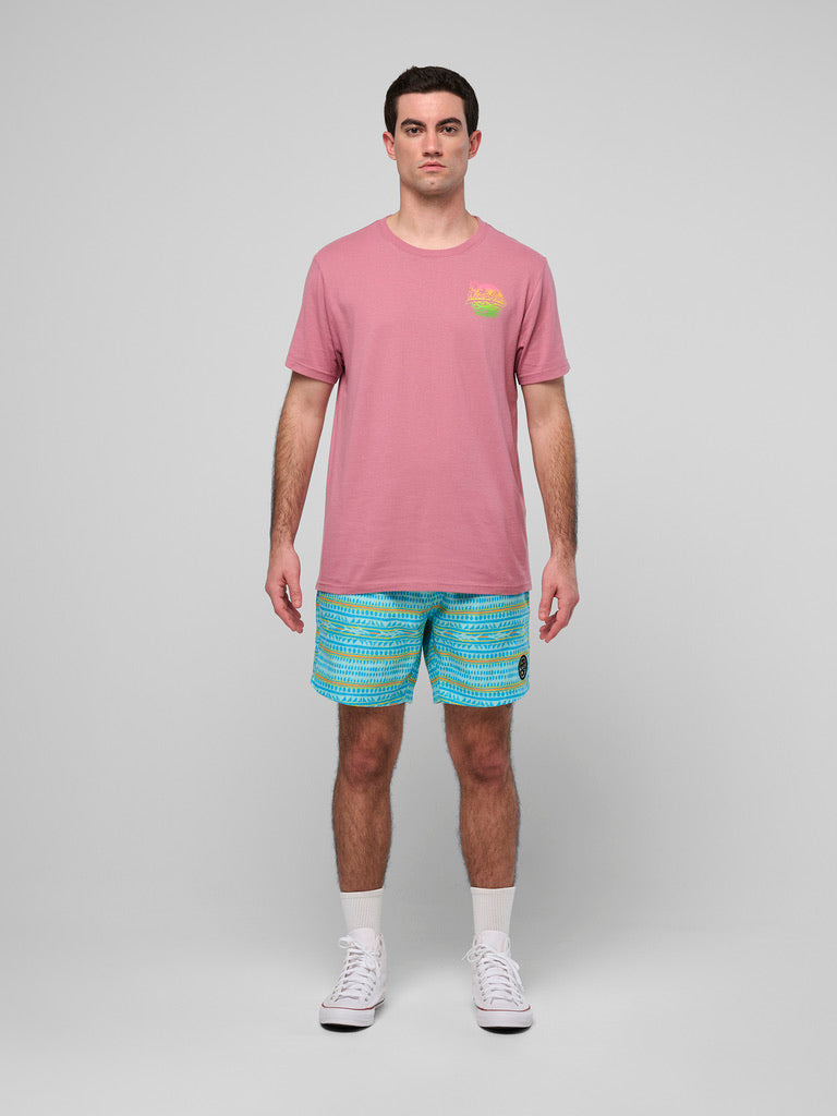 Maui and Sons Aloha Shark t-shirt tramonto neon