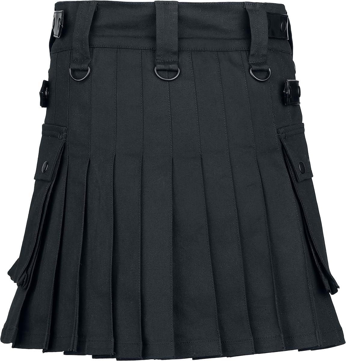 Gothicana by EMP Kilt gonna nera a pieghe fibbia tasche