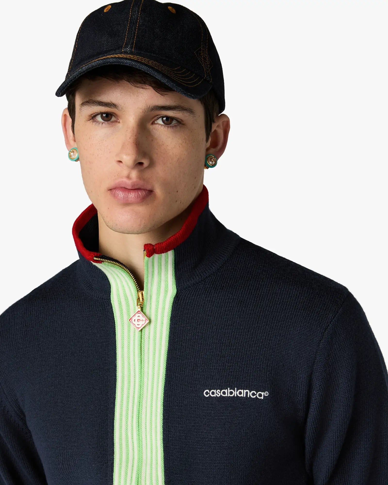 Casablanca Merino Track Giacca Blu Lana Merino