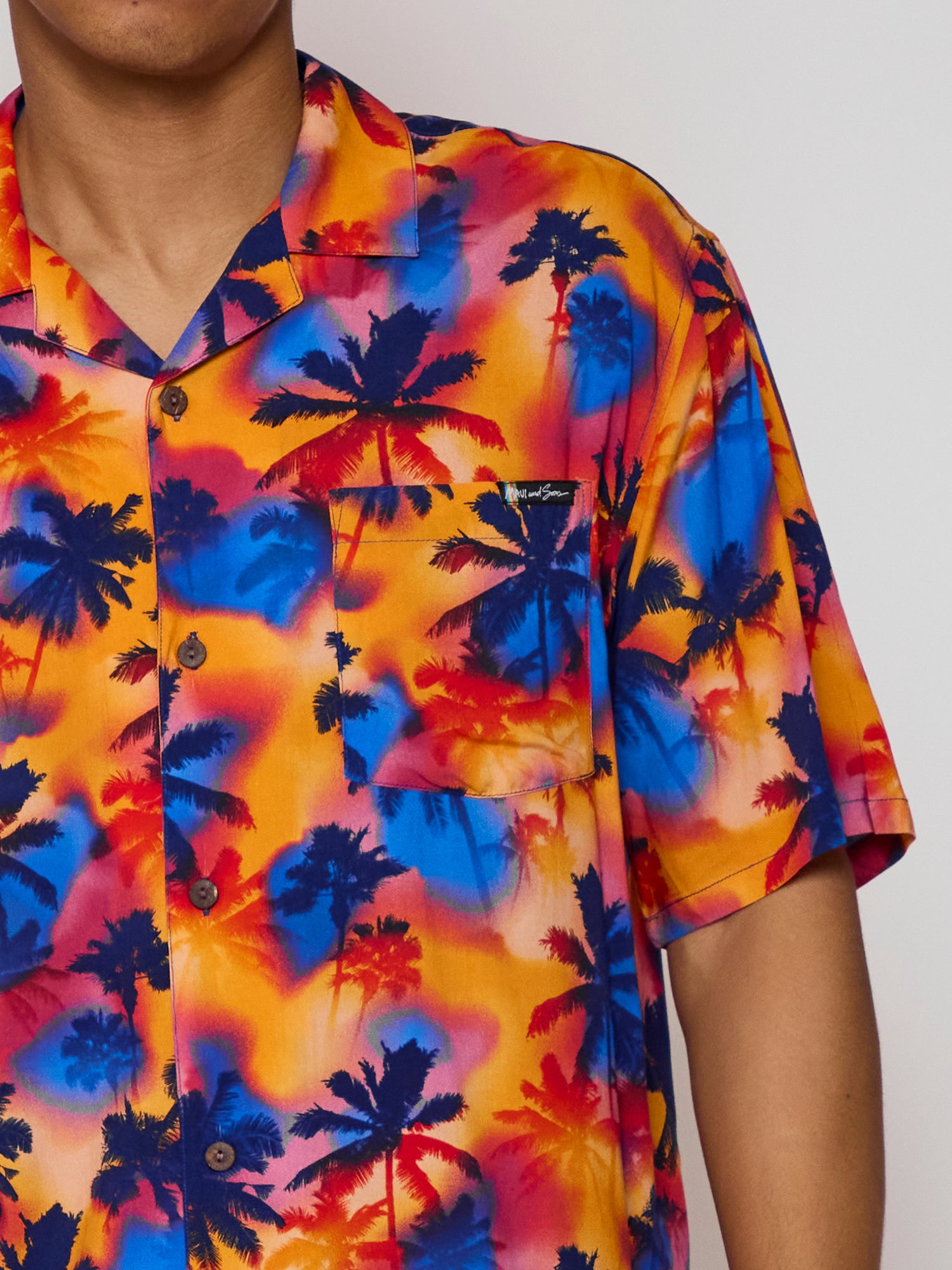 Maui and Sons Flashback camicia corallo rayon manica corta