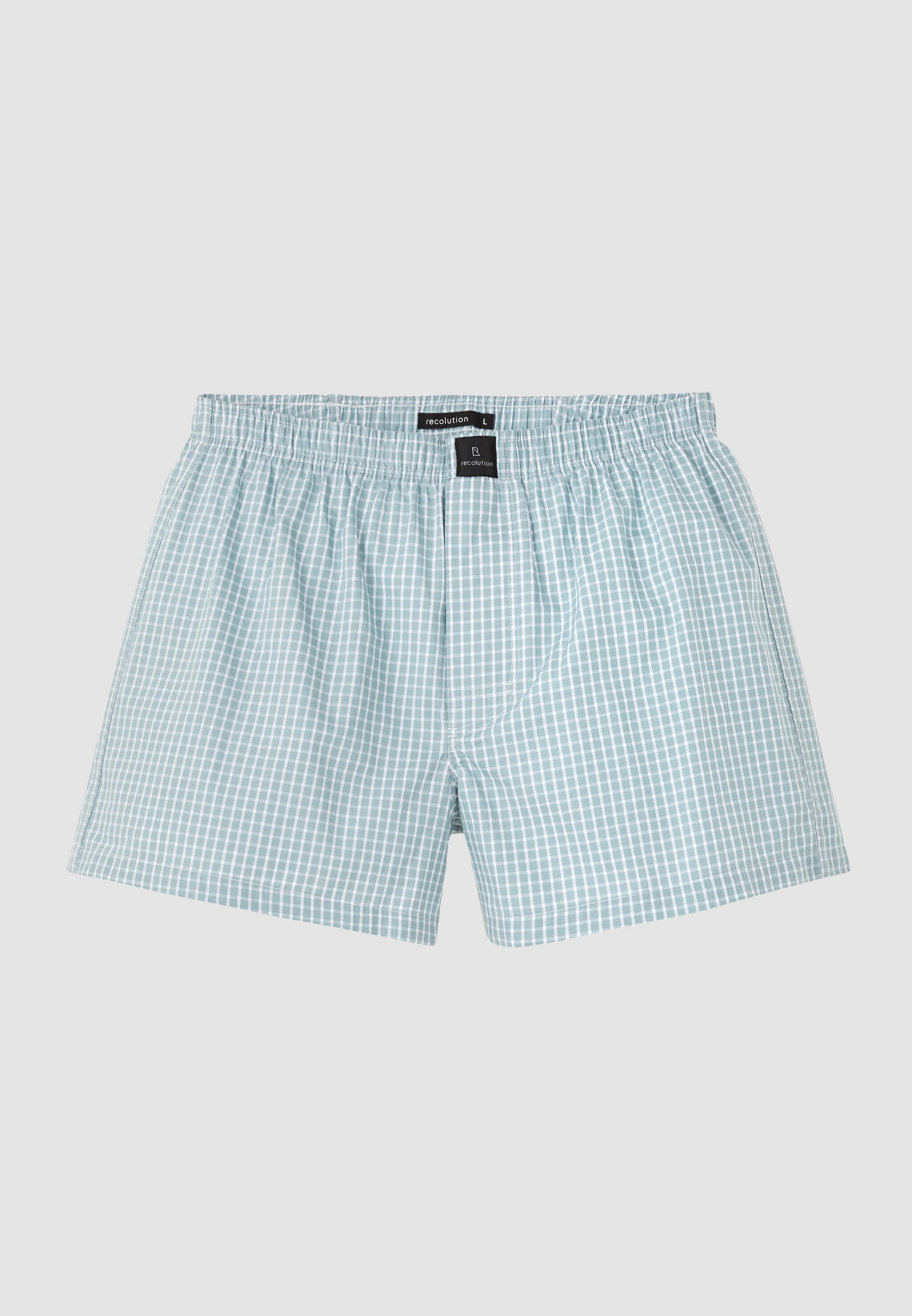Recolution Amargo Check boxer azzurri quadri cotone bio
