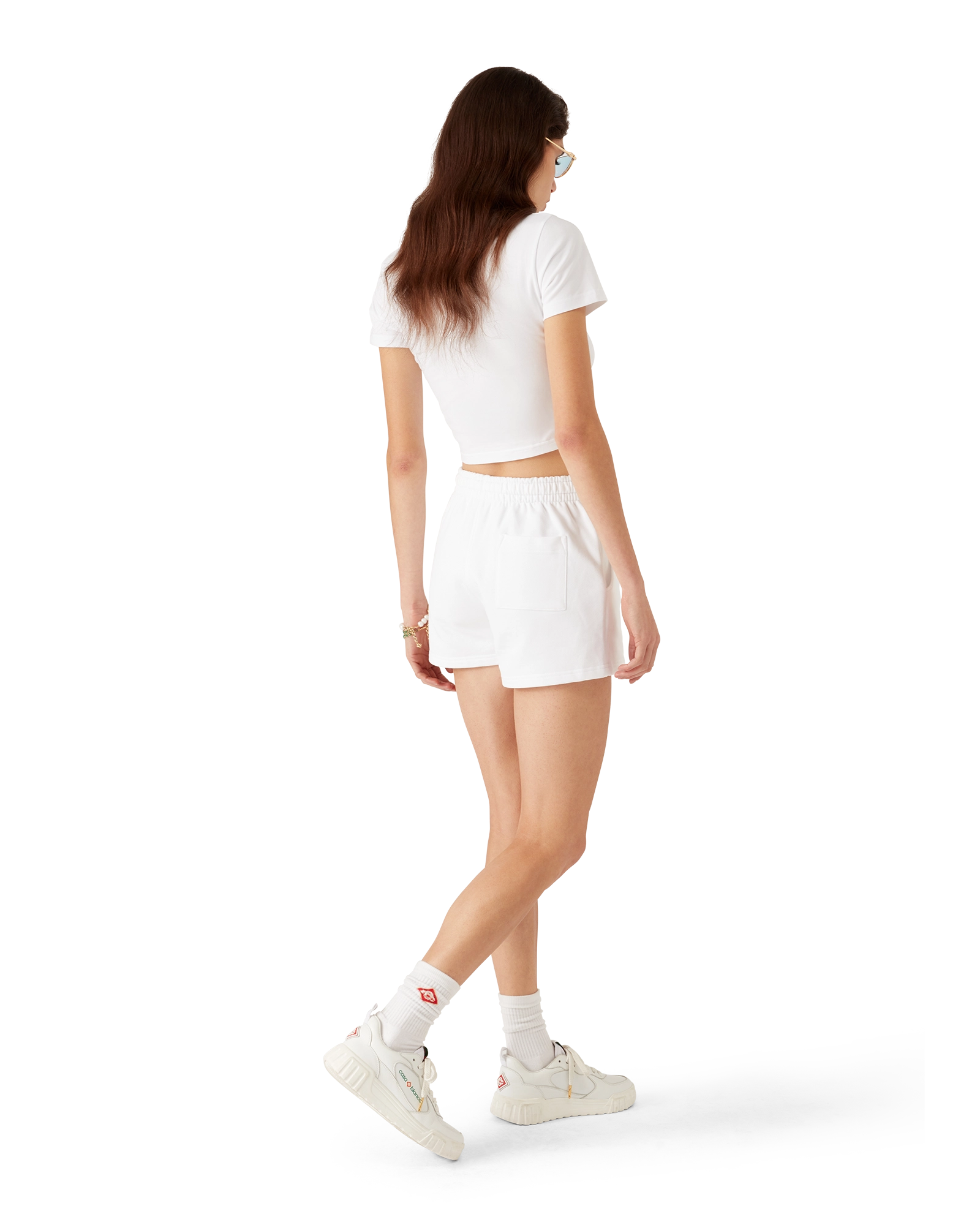 Casablanca Stacked Logo pantaloncini donna bianchi cotone