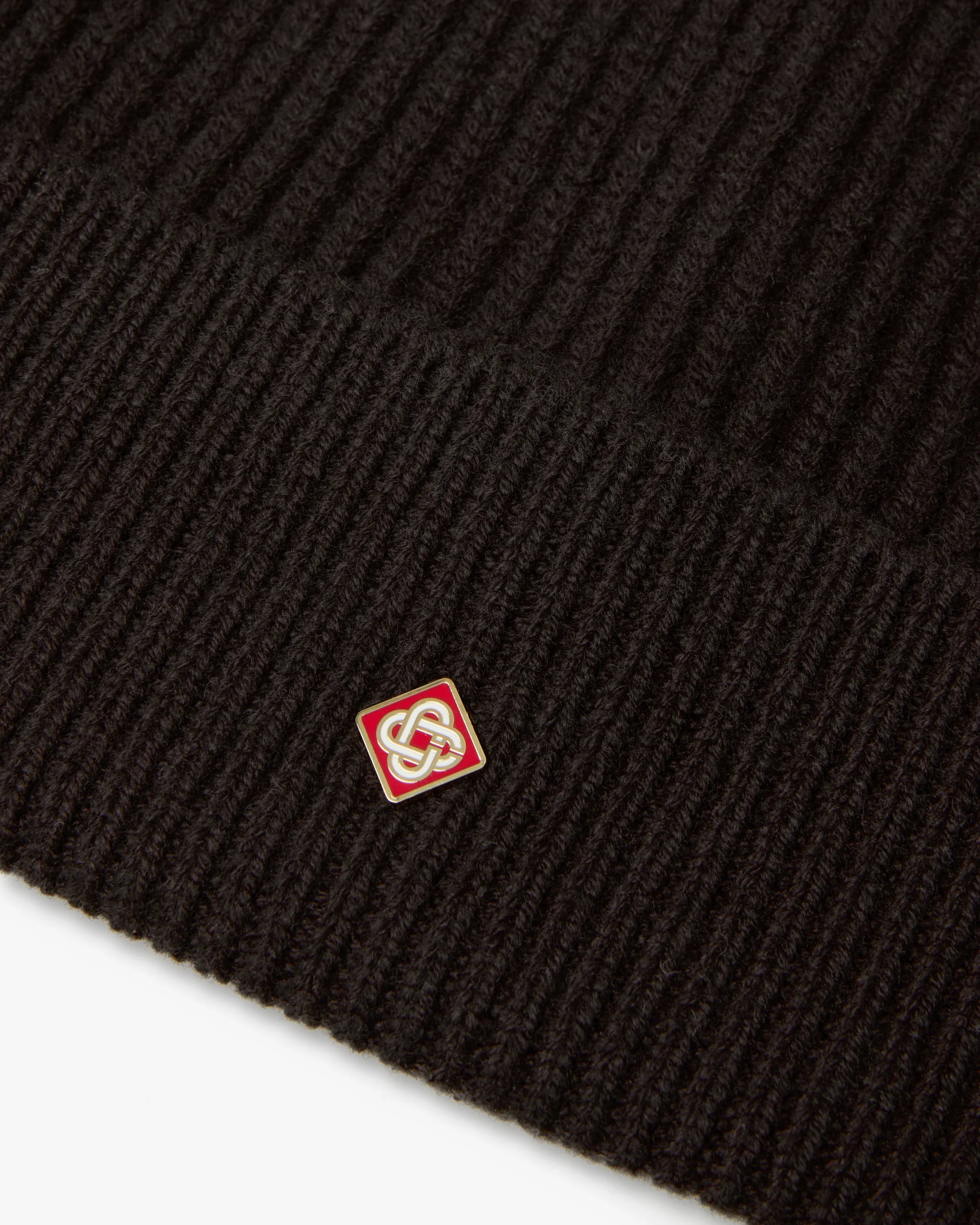 Casablanca Classic Ribbed Knit berretto marrone lana