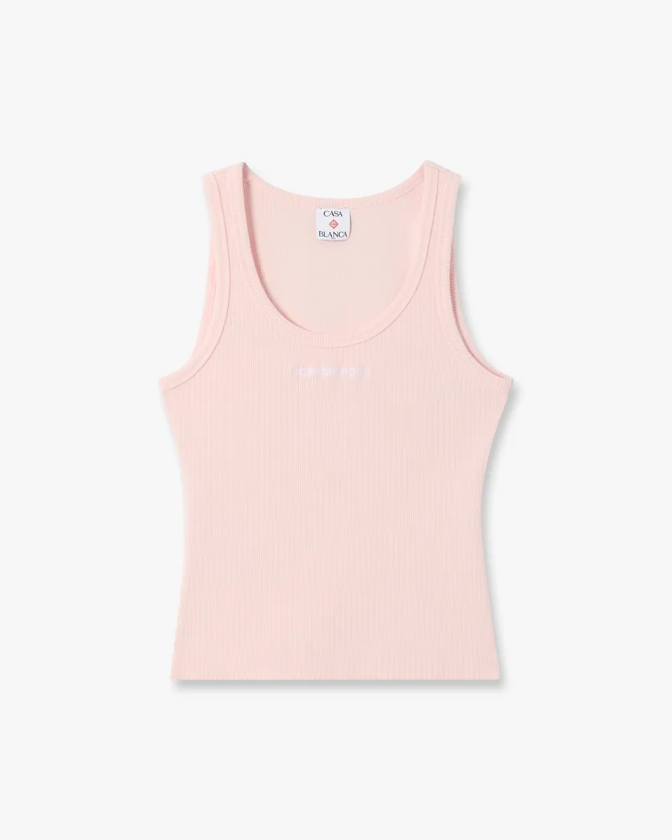 Casablanca Ribbed canotta rosa cropped donna