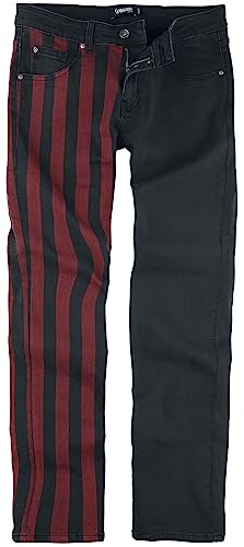 Gothicana by EMP Jeans Neri e Rossi uomo 34W/32L gothic