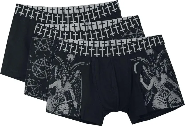 Gothicana by EMP boxer uomo neri con stampe set