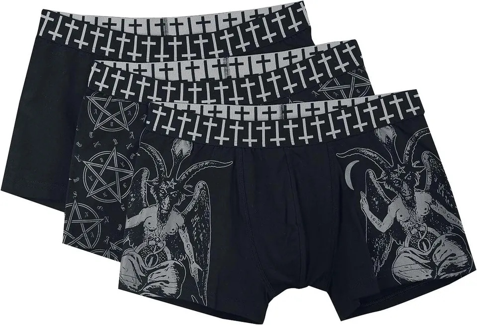 Gothicana by EMP boxer uomo neri con stampe set