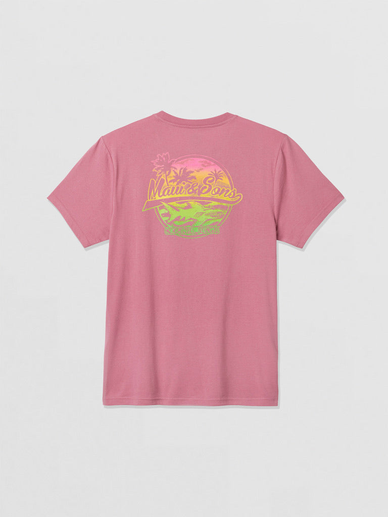Maui and Sons Aloha Shark t-shirt tramonto neon