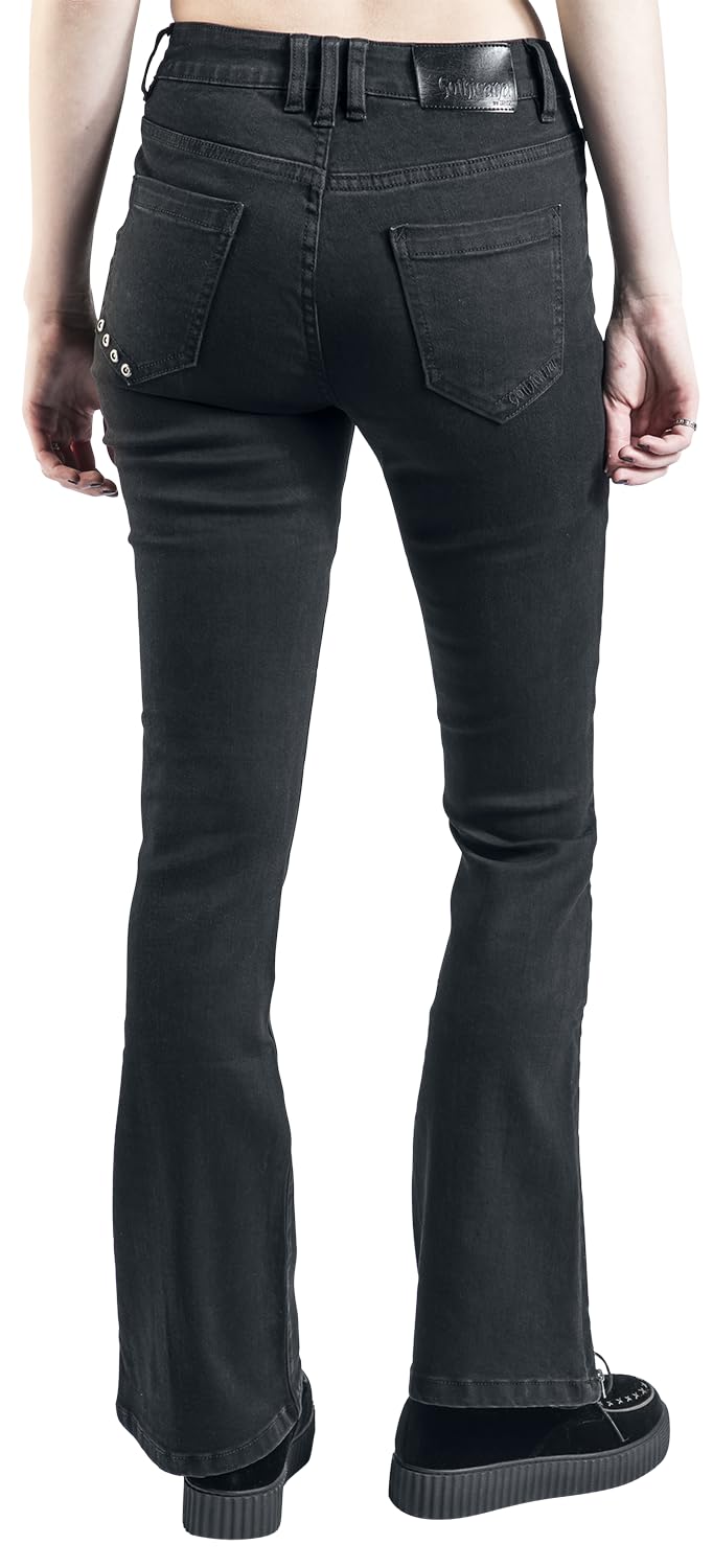 Gothicana by EMP Jeans Boot Cut donna neri 5 tasche