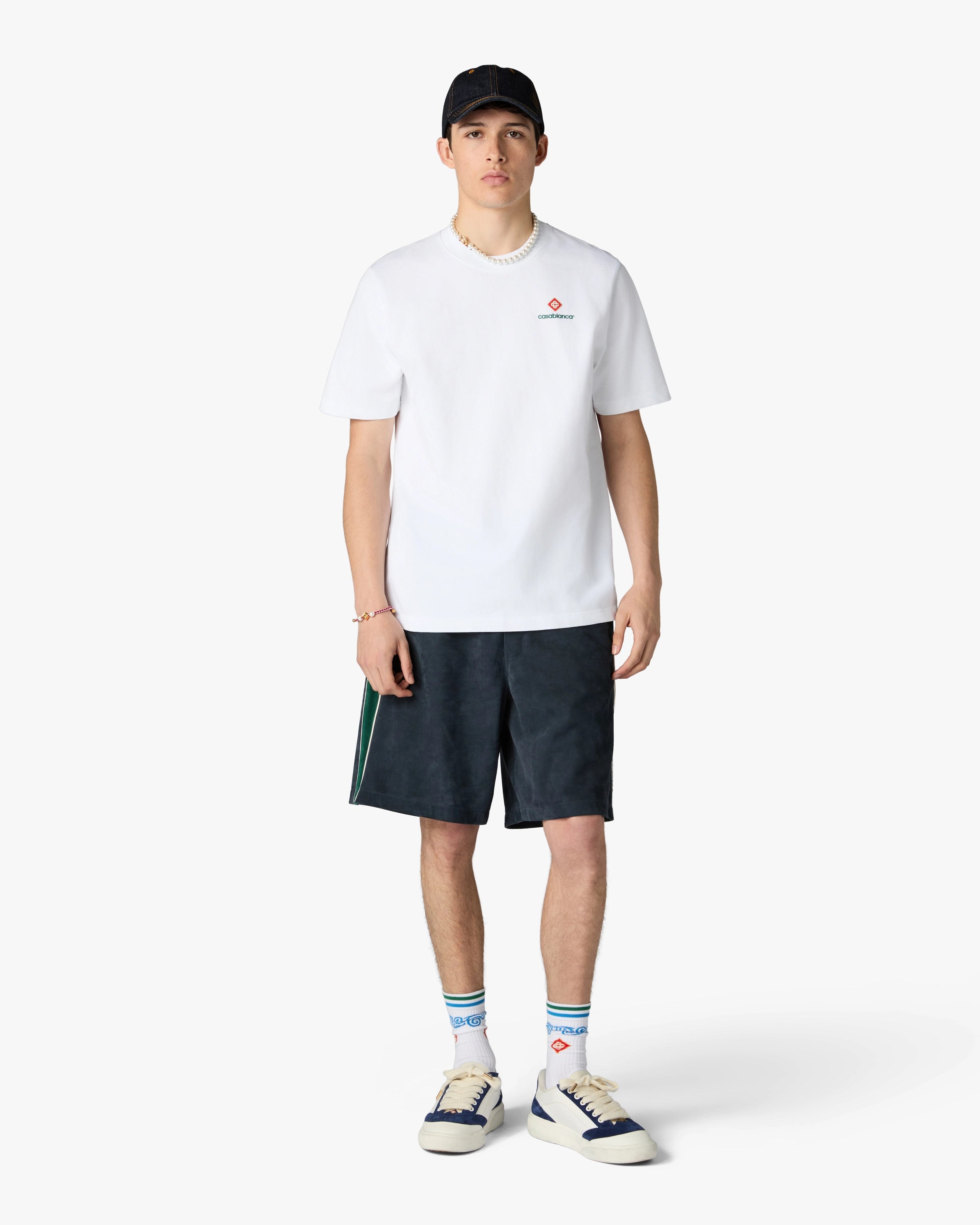 Casablanca Sport Type t-shirt uomo bianca cotone