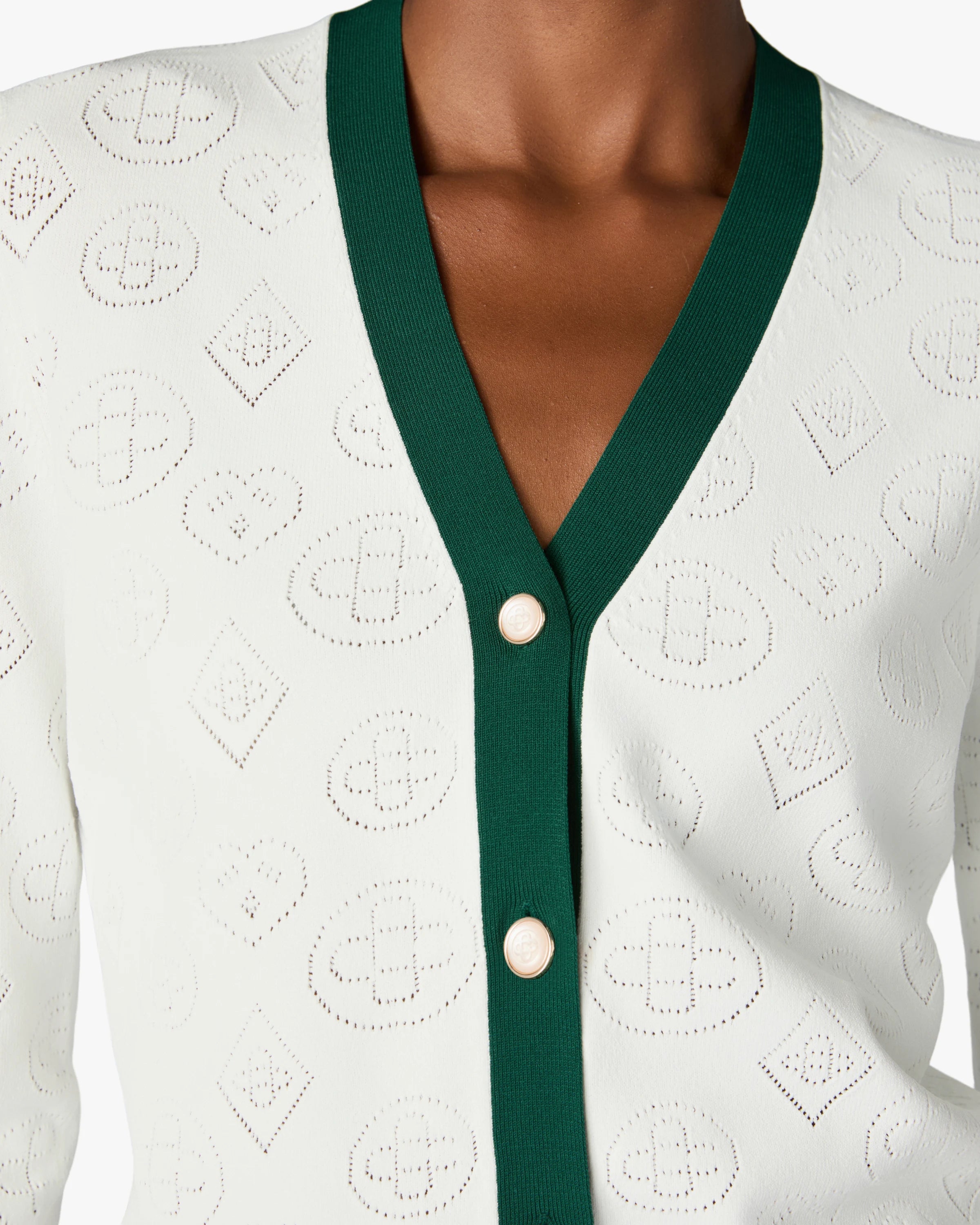 Casablanca Pointelle cardigan bianco donna