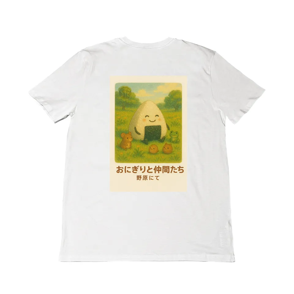 Seetees Sushi Tales Onigiri e amici nel prato t-shirt