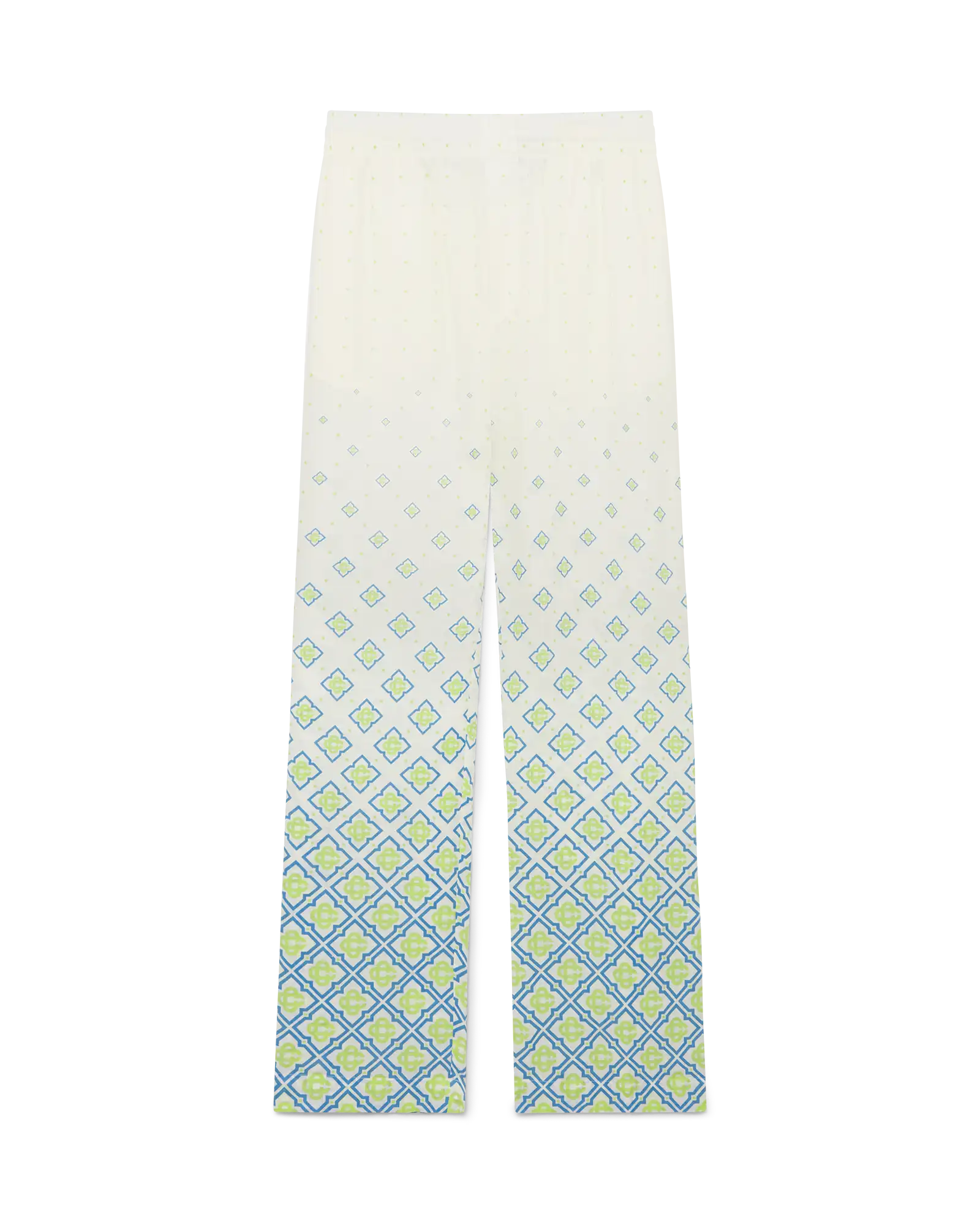 Casablanca Degrade Monogram pantaloni bianchi lino