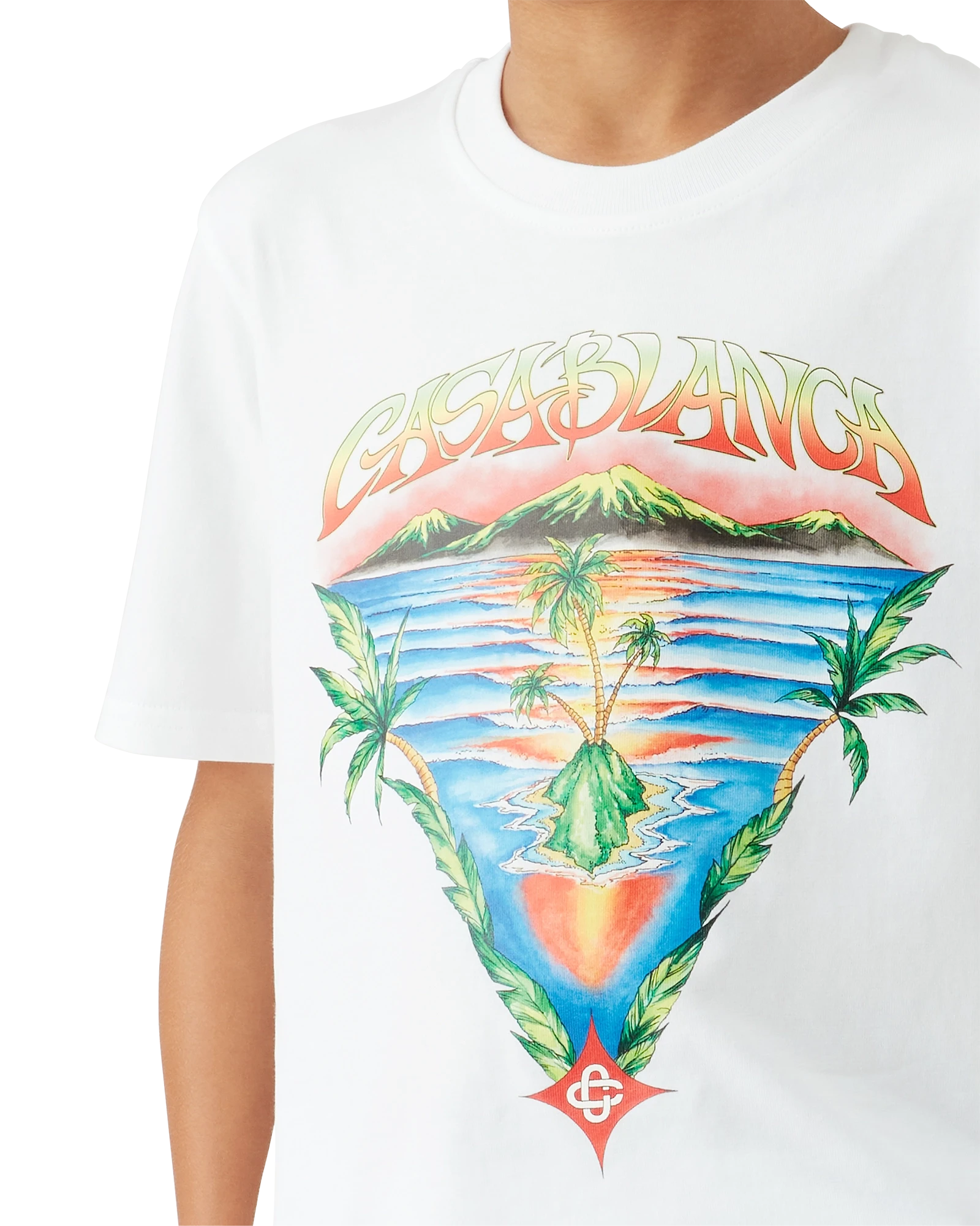 Casablanca Innocence Triangle T-shirt Bimbo Bianca Cotone