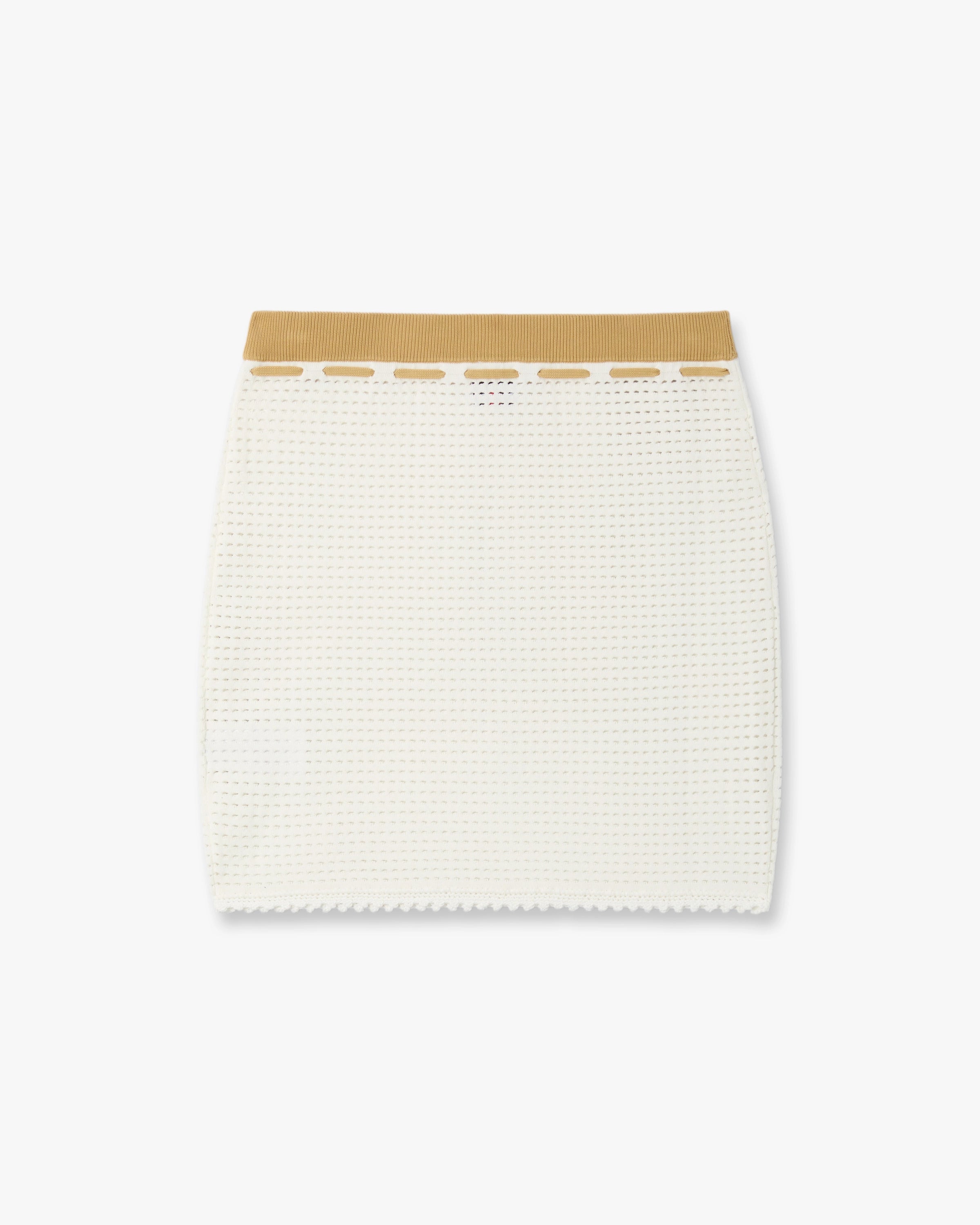 Casablanca Tuck Stitch gonna mini bianca pizzo