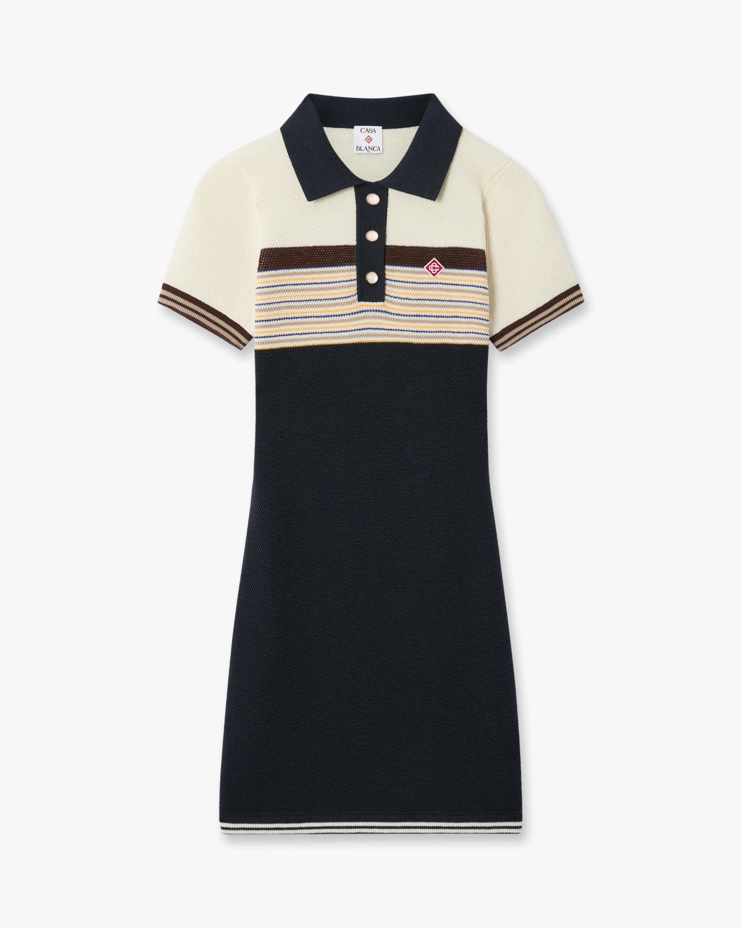 Casablanca Café Culture abito mini polo navy lana