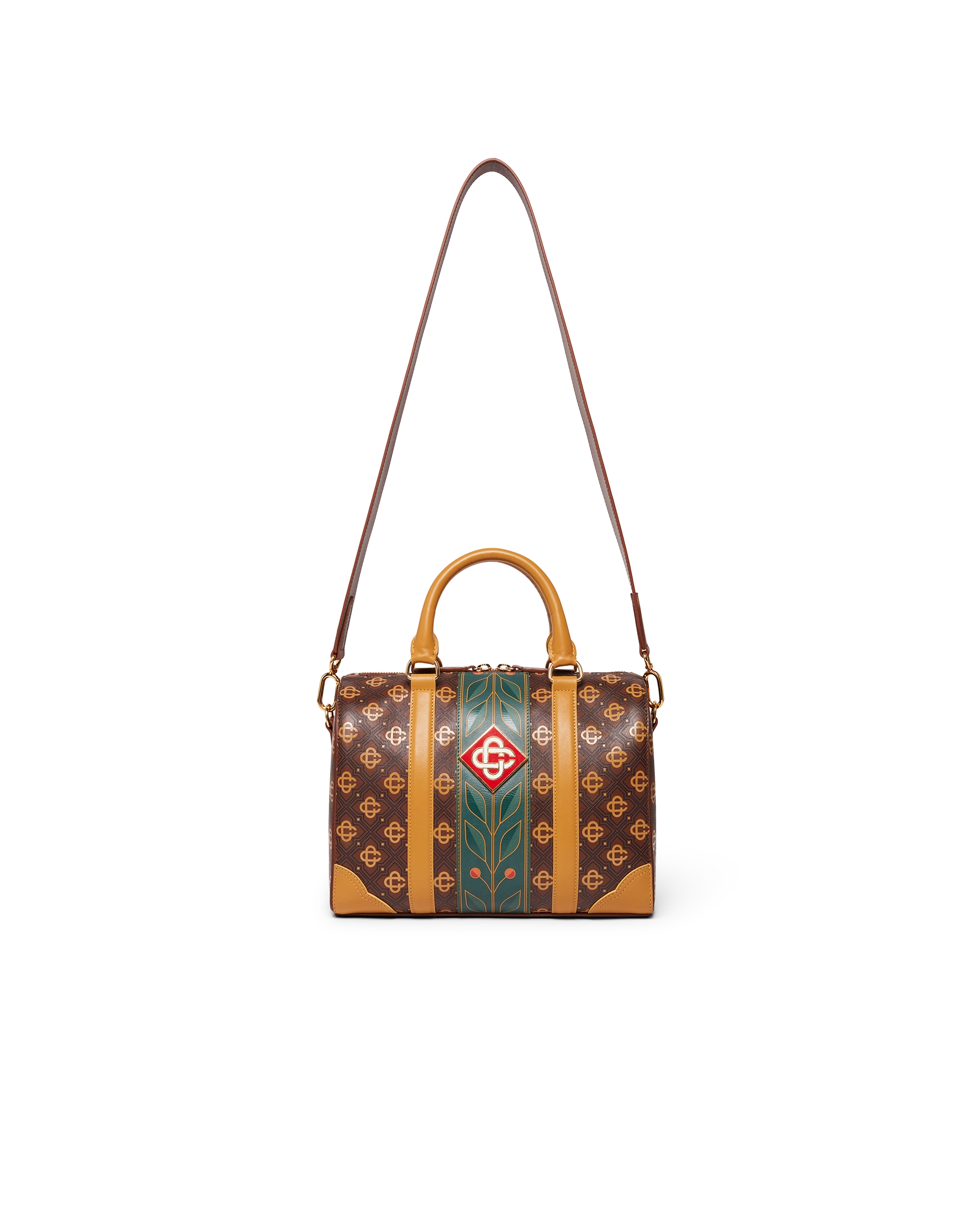 Casablanca Mini Monogram borsone pelle marrone