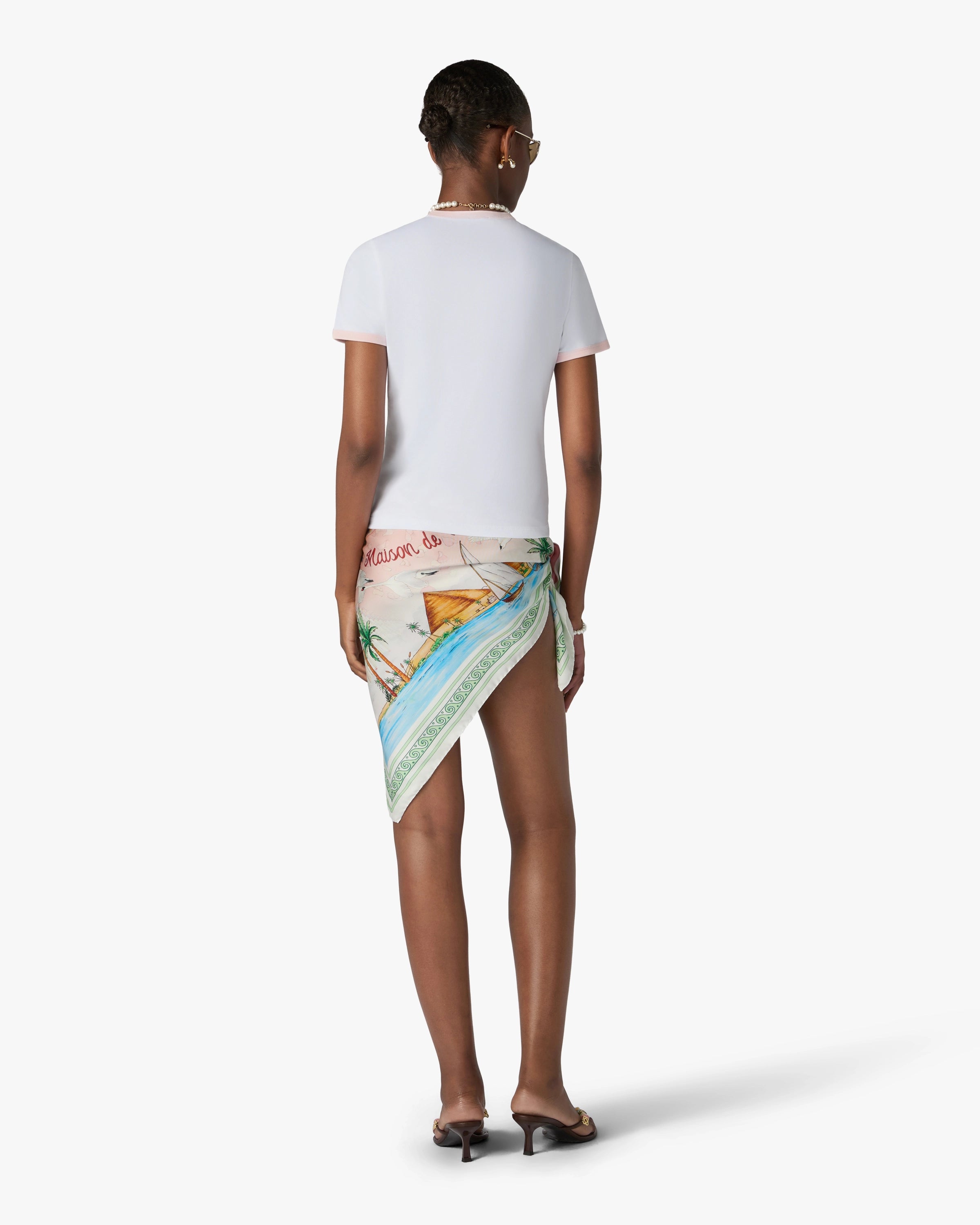 Casablanca Casa Way t-shirt bianca cotone pima ringer