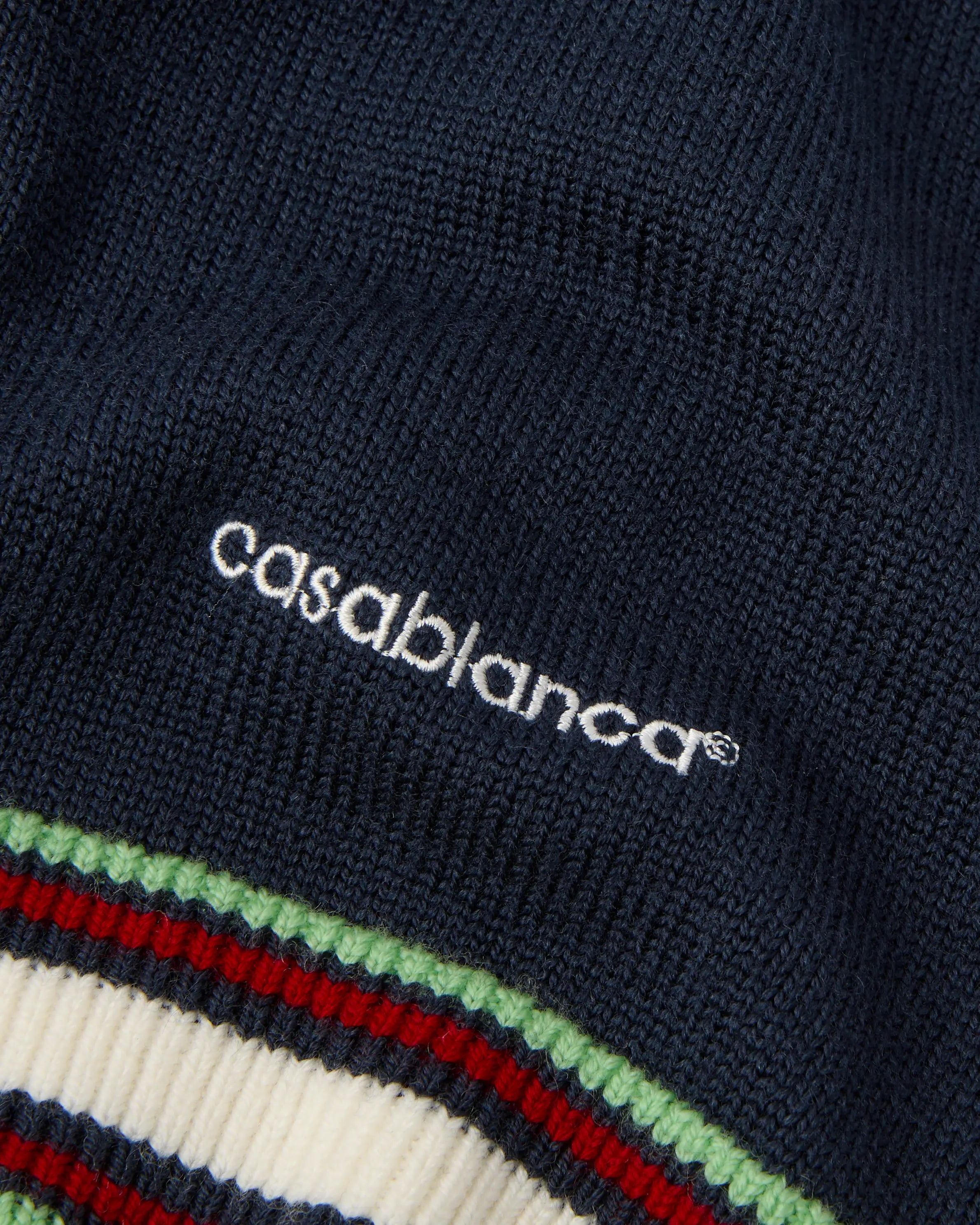 Casablanca Merino minigonna in lana blu navy slim