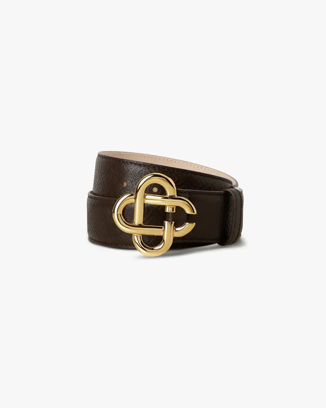 Casablanca Monogram CC cintura pelle marrone oro