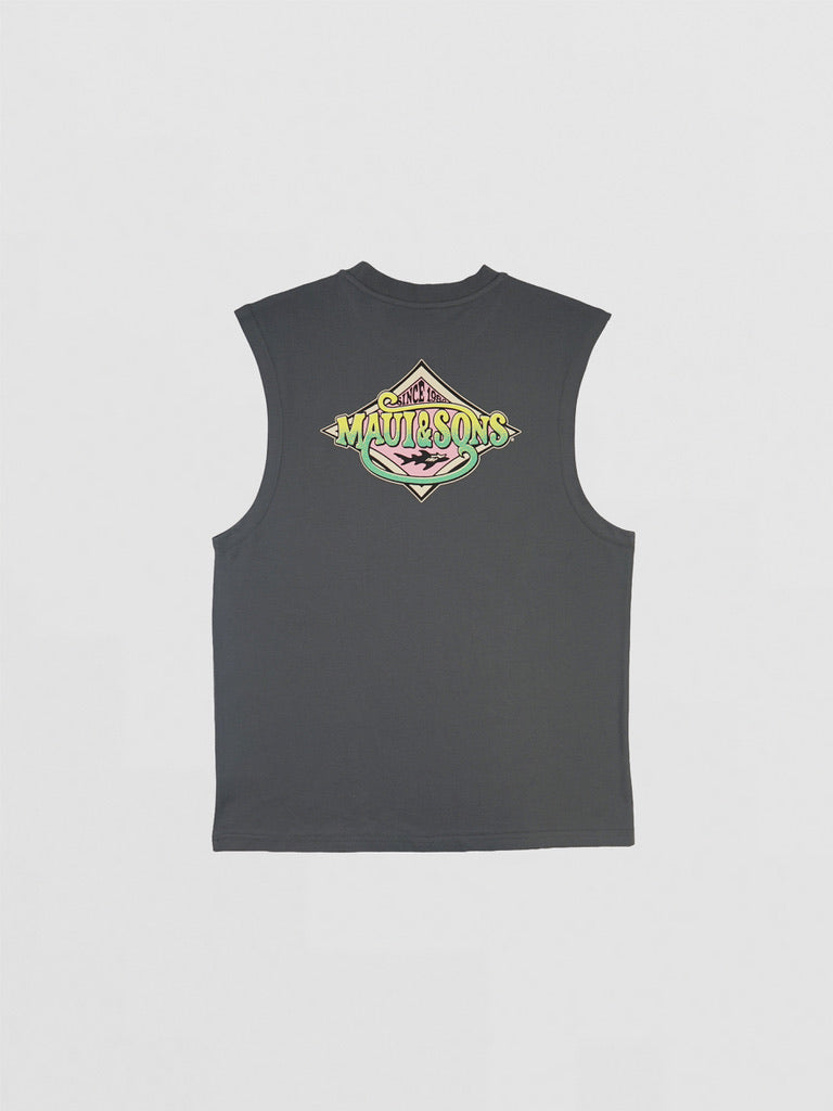 Maui and Sons Movin Muscle Tank Top canotta grafite collo tondo