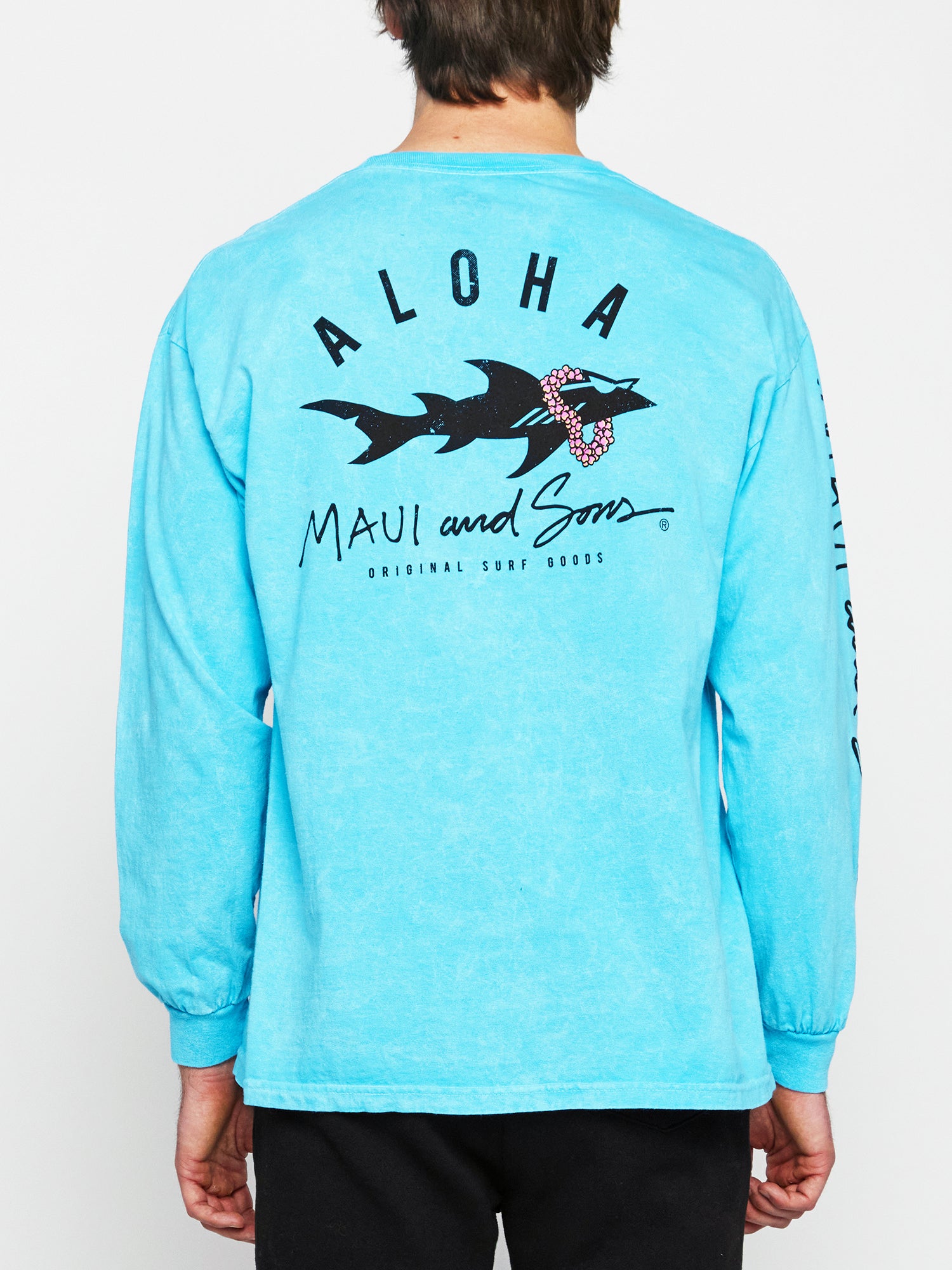 Maui and Sons Aloha Shark maglia uomo azzurra cotone