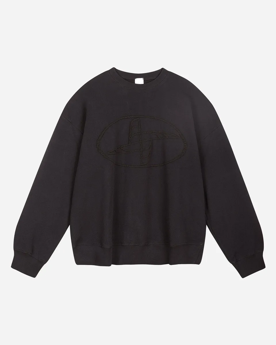 Noskra Black Knitted Logo Sweatshirt felpa logo in rilievo