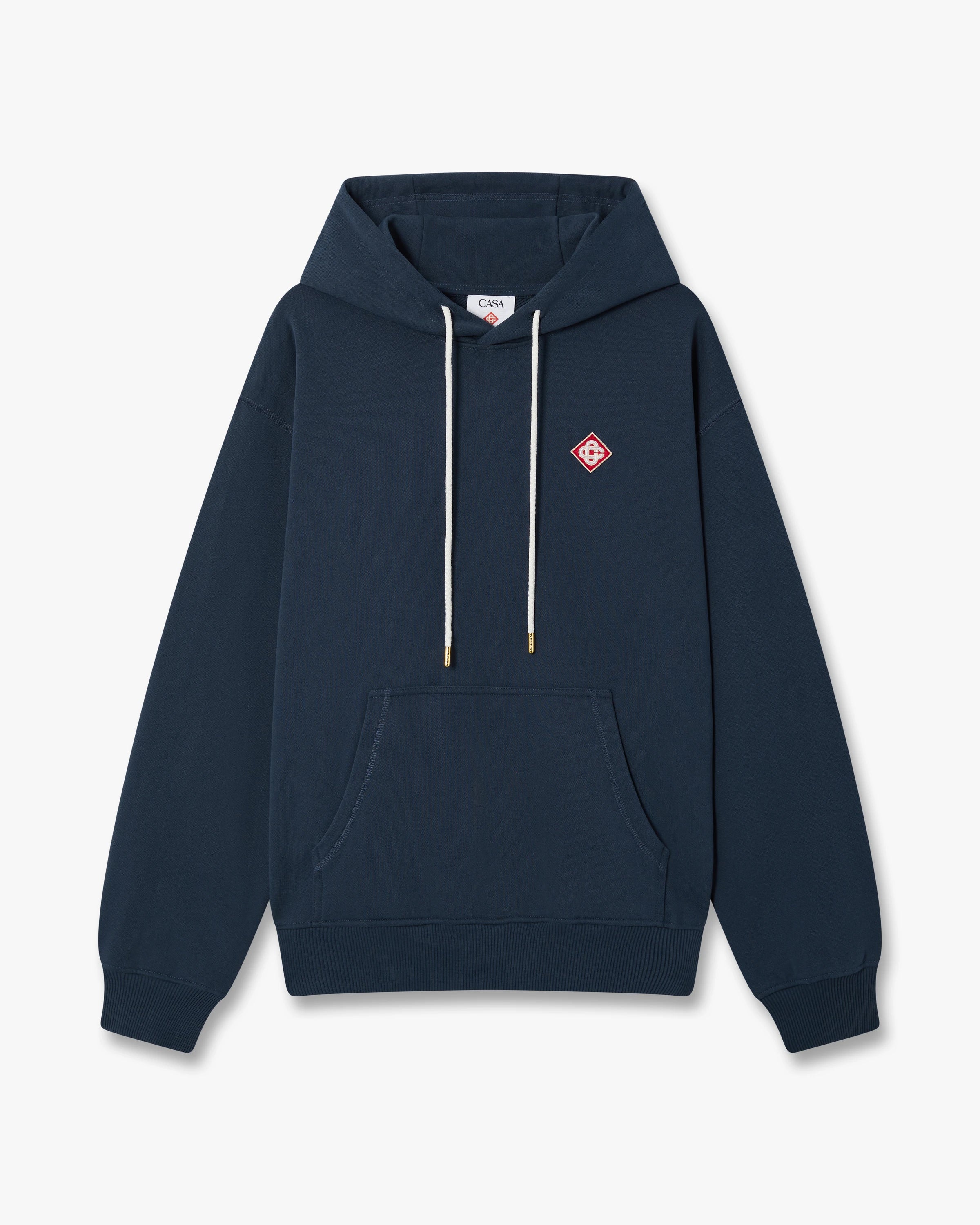 Casablanca Diamond Logo felpa cappuccio cotone blu navy
