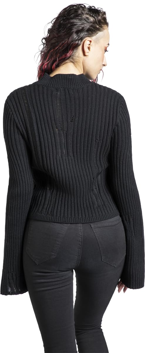 Gothicana by EMP Maglione Nero Dettagli Metallici taglia L
