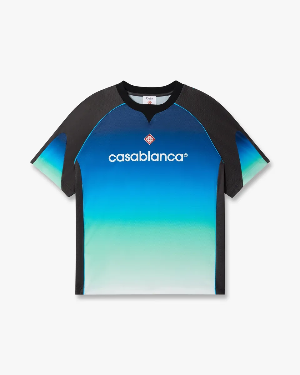 Casablanca Football maglia calcio sfumata blu verde taglia M