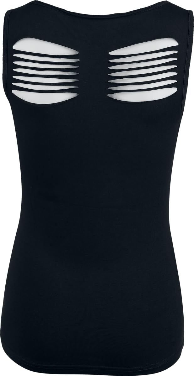 Gothicana by EMP top nero stampa ritagli XXL