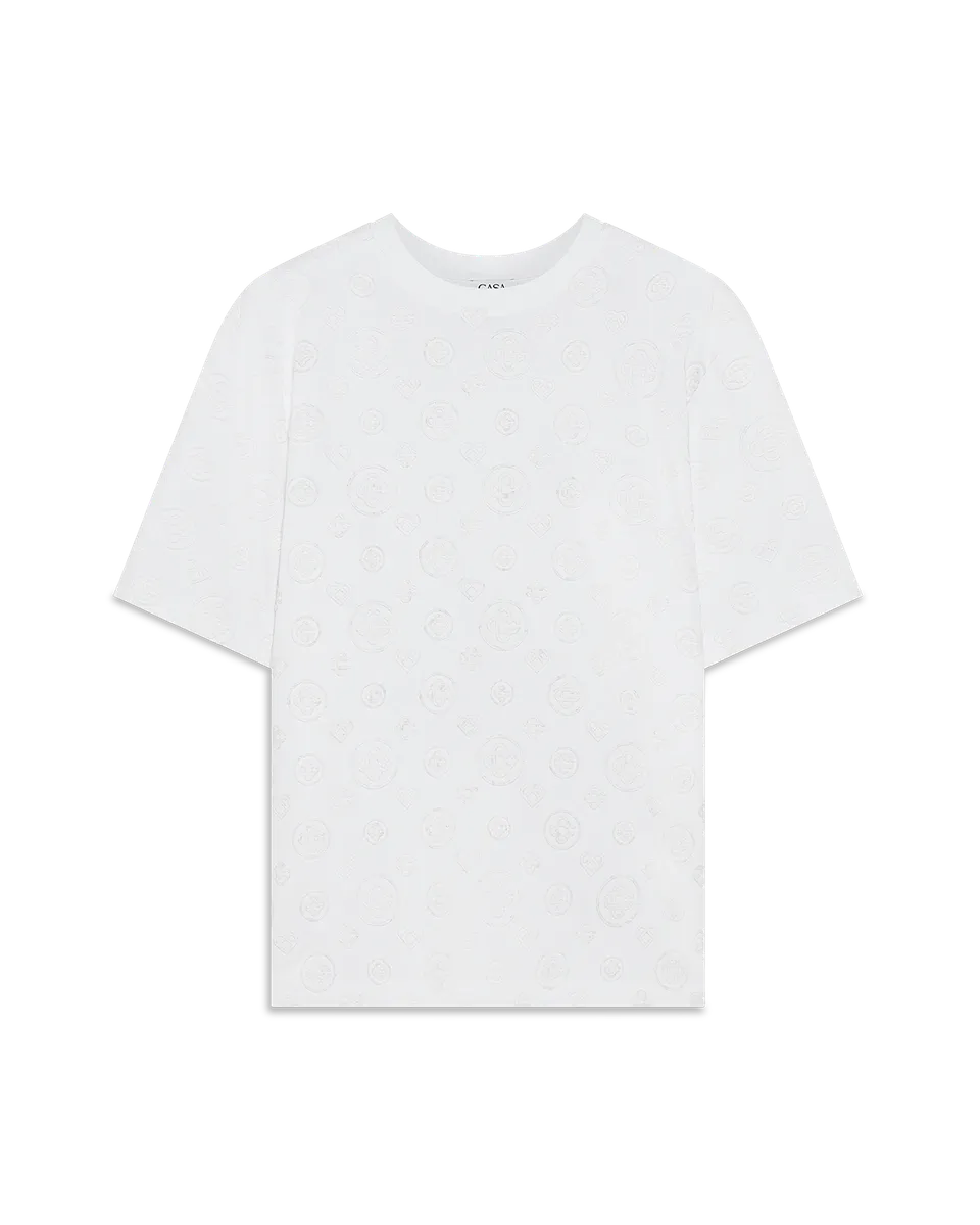 Casablanca Monogram Applique t-shirt oversize bianca