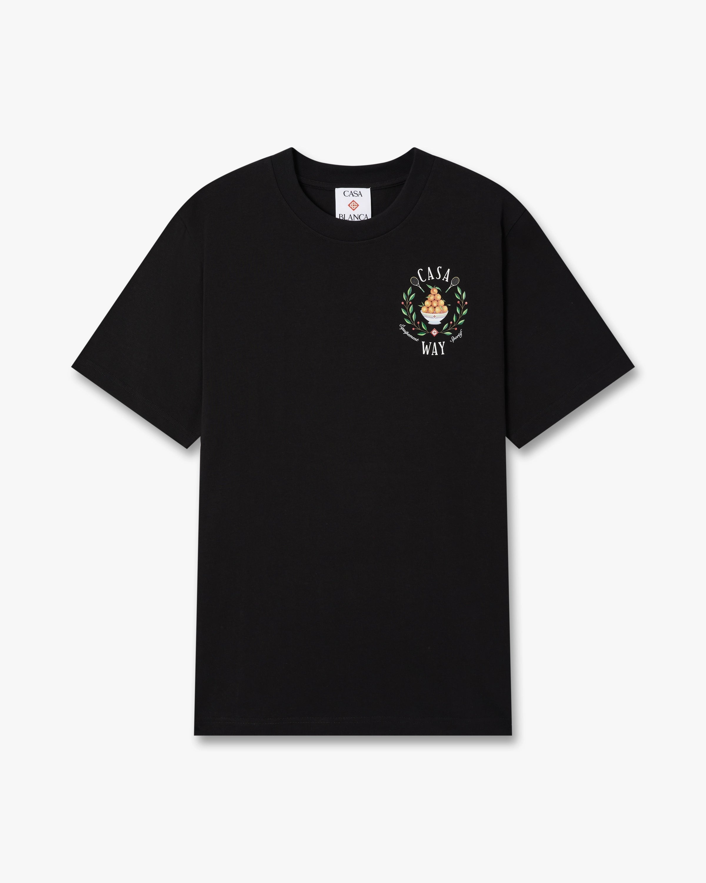 Casablanca Casaway t-shirt uomo nera cotone bio