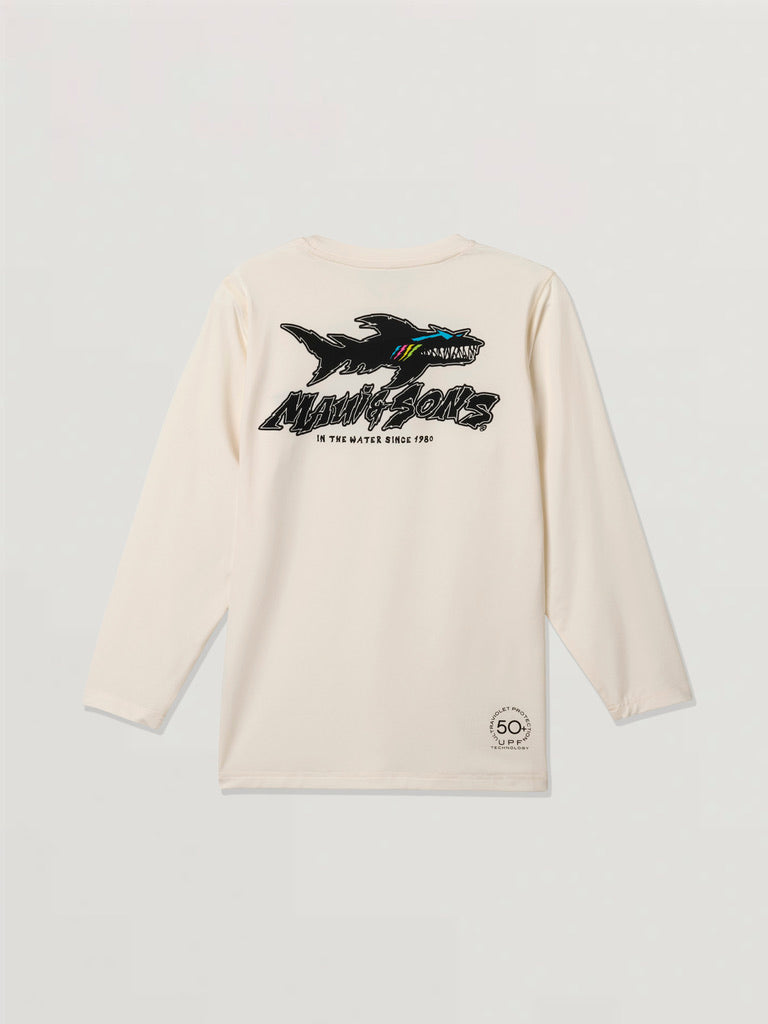 Maui and Sons Shark Shack maglia sole bimbo crema UPF 50+