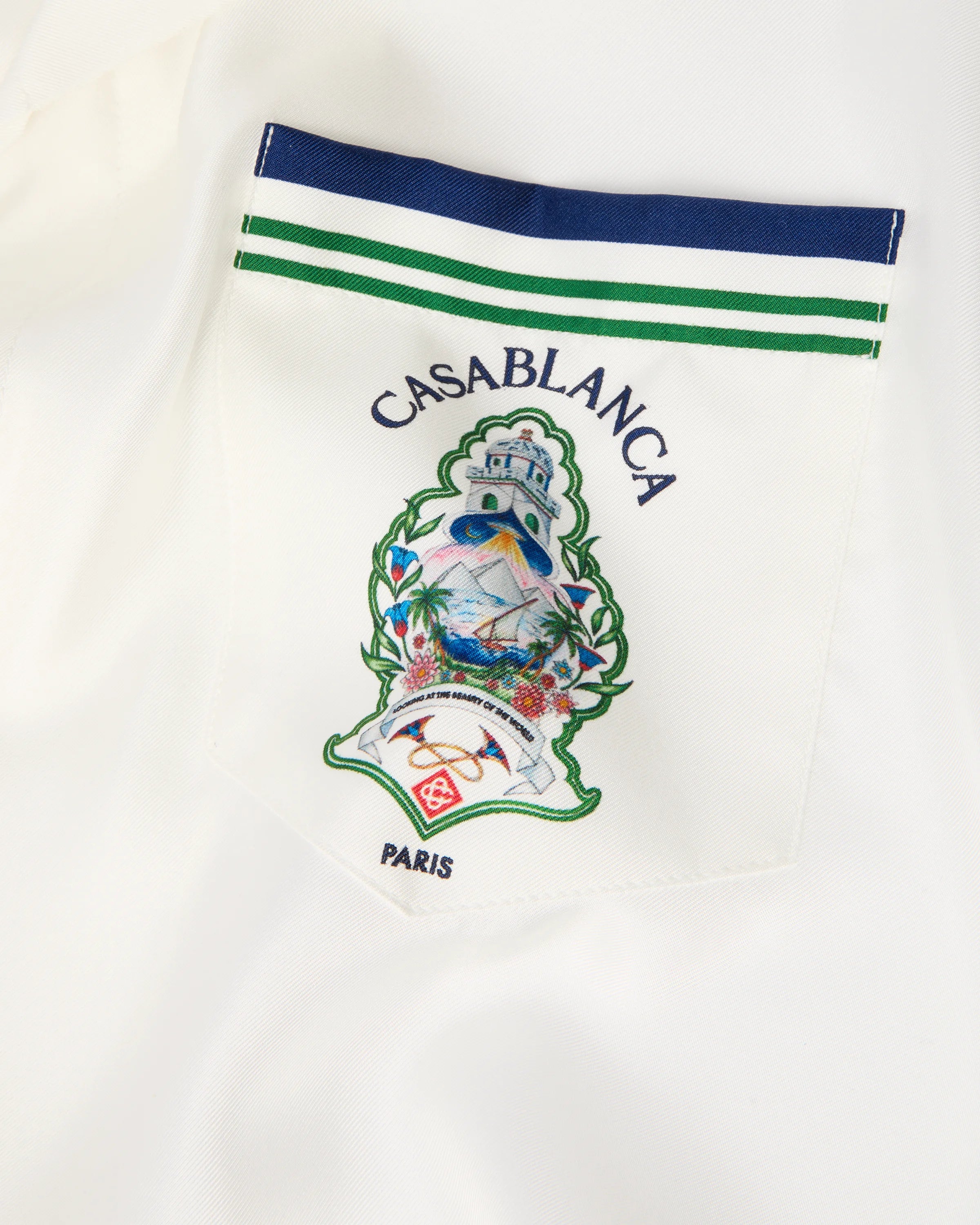 Casablanca Hotel Emblem camicia seta bianca donna