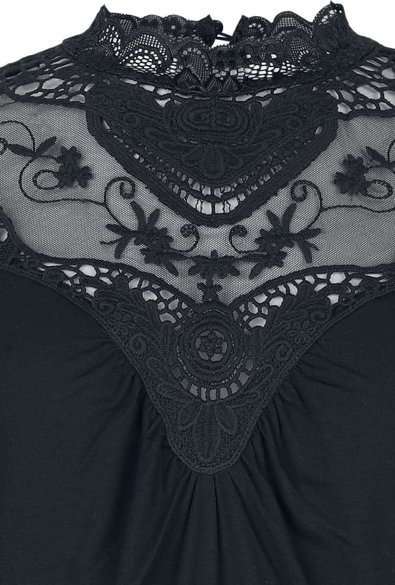 Gothicana by EMP maglia nera pizzo taglia L maniche lunghe