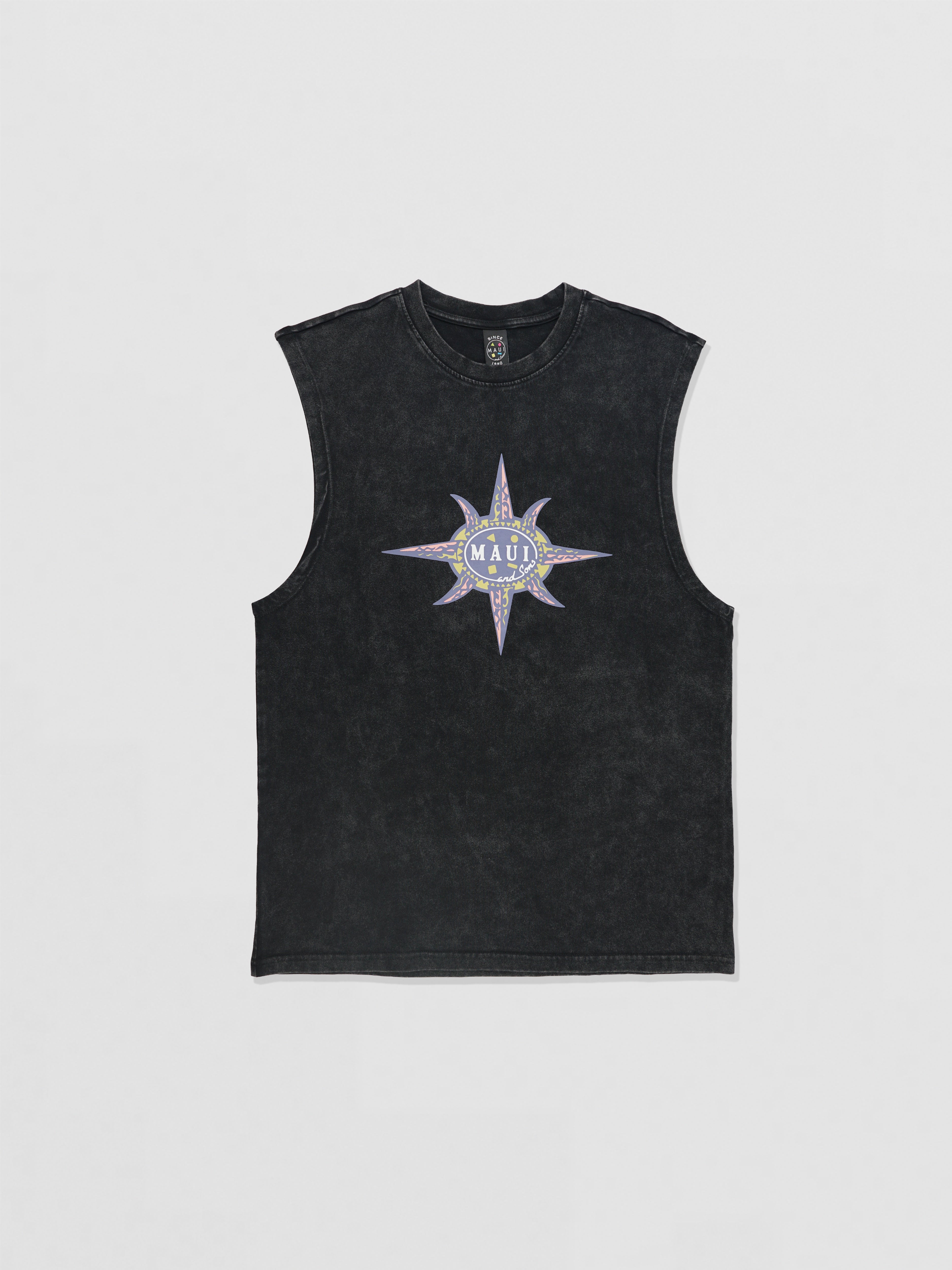 Maui and Sons Tribal Mineral Wash canotta nera