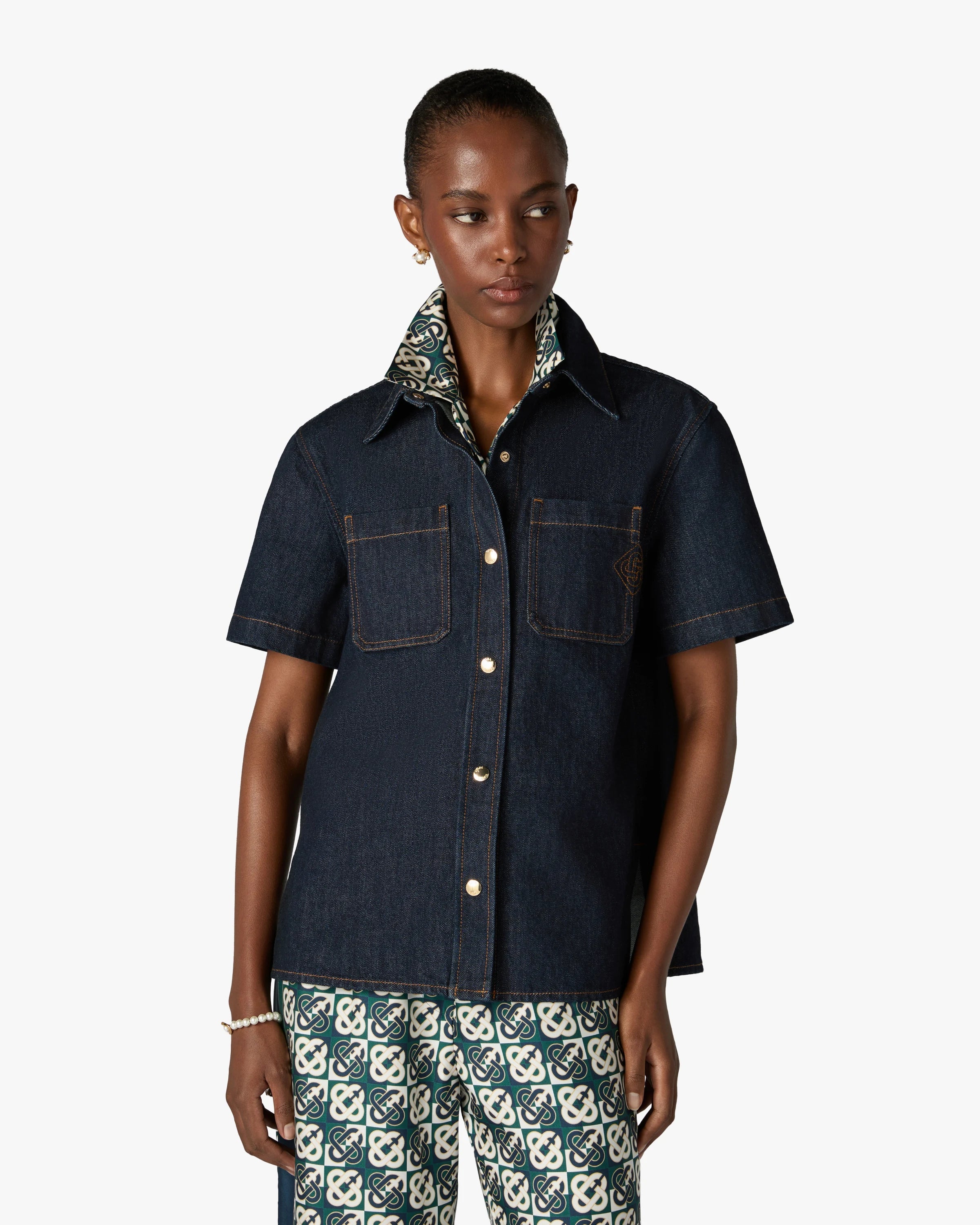 Casablanca Raw Denim camicia donna cotone indaco