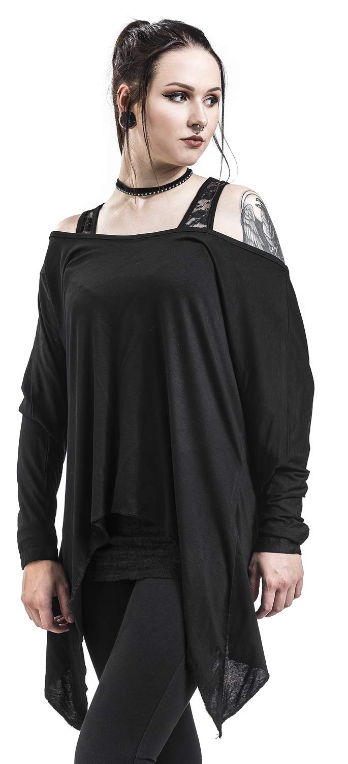 Gothicana by EMP maglia nera doppio strato donna