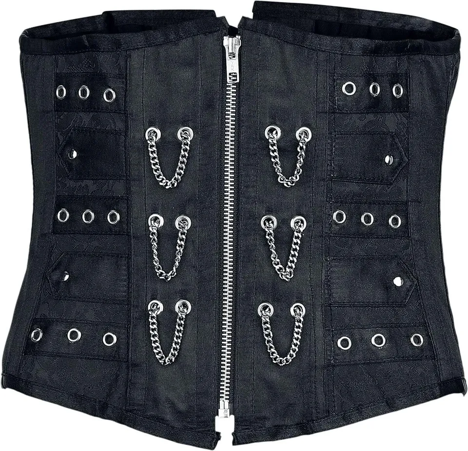 Gothicana by EMP corsetto nero catene occhielli