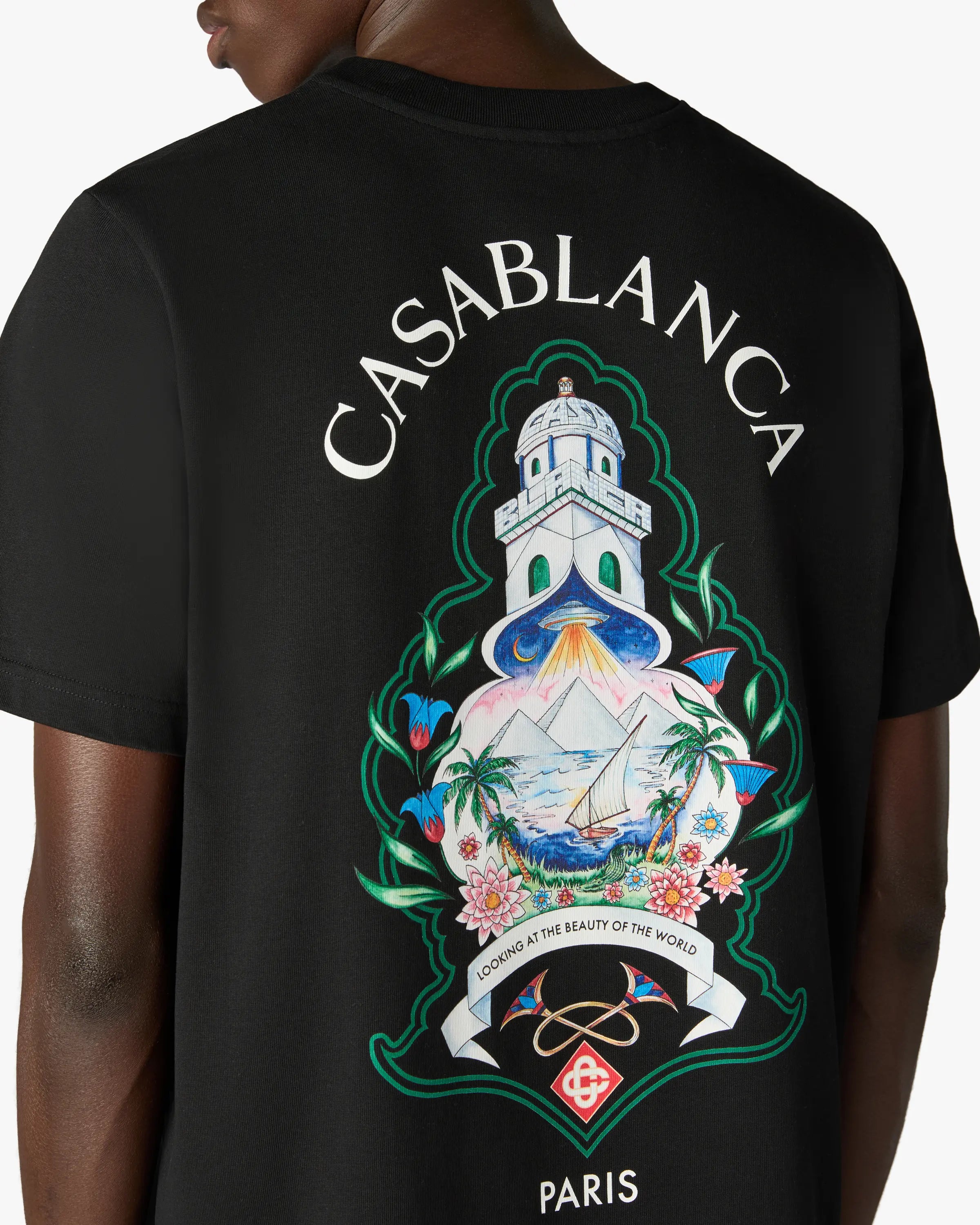 Casablanca Hotel Emblem t-shirt nera cotone