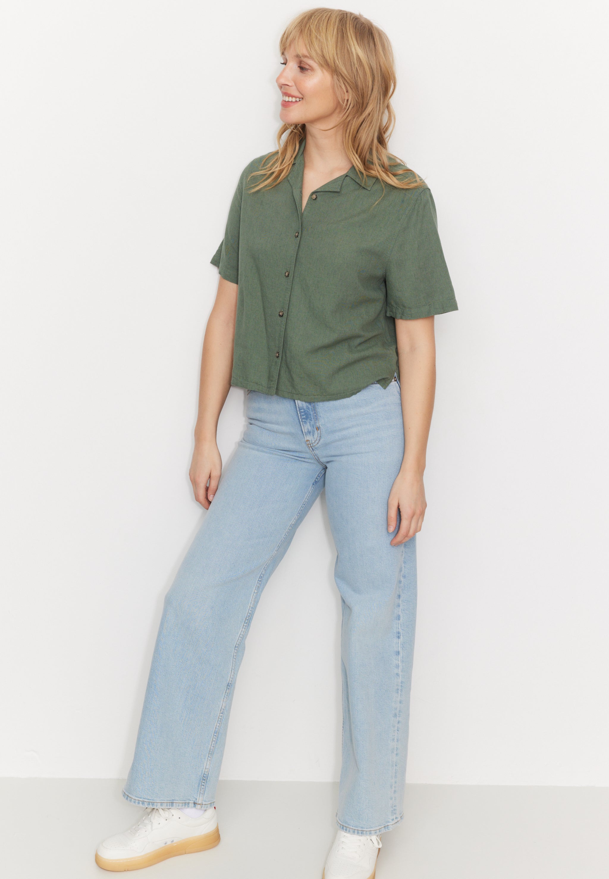 Recolution Camellia blusa cachi lino