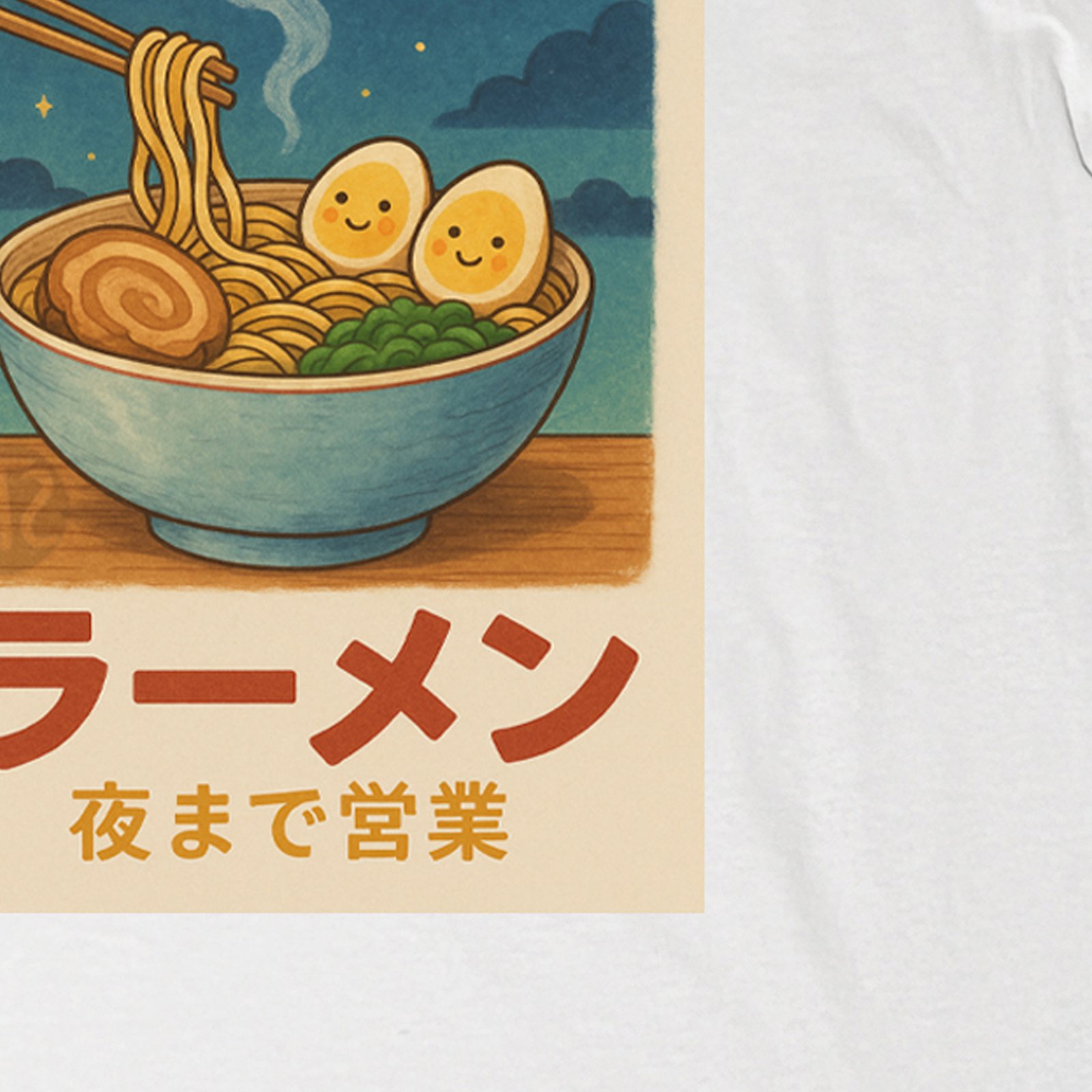 Seetees Sushi Tales Ramen sotto le stelle t-shirt grafica