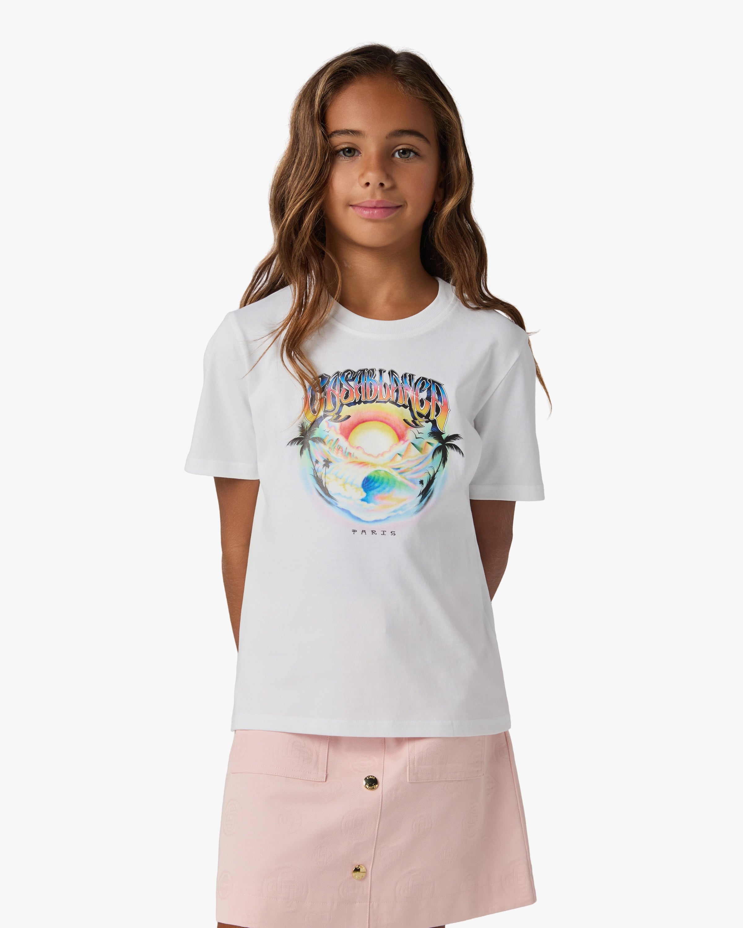Casablanca Airspray t-shirt bambino bianca cotone organico