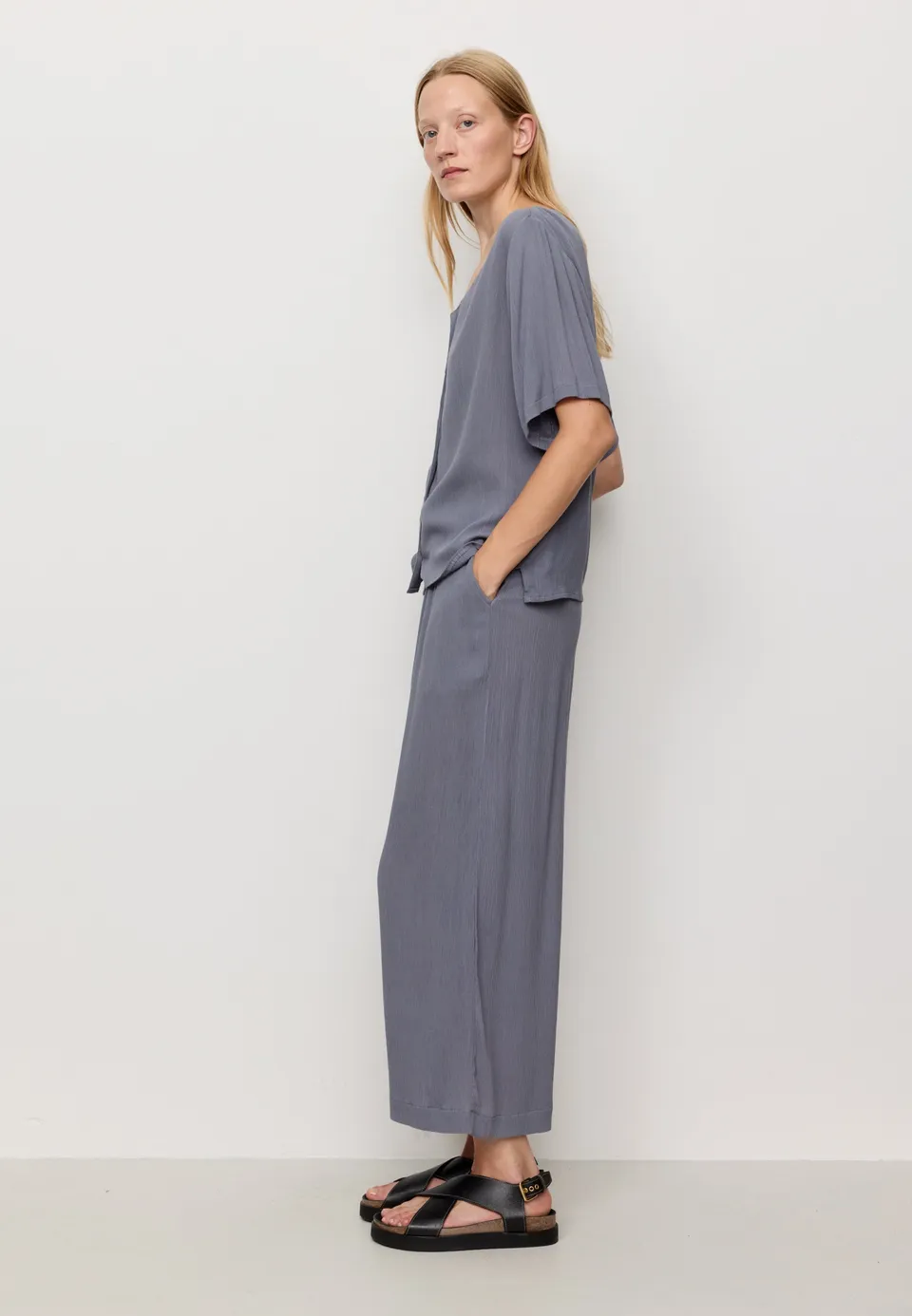 Recolution Mandevilla pantaloni 7/8 dove blue viscosa