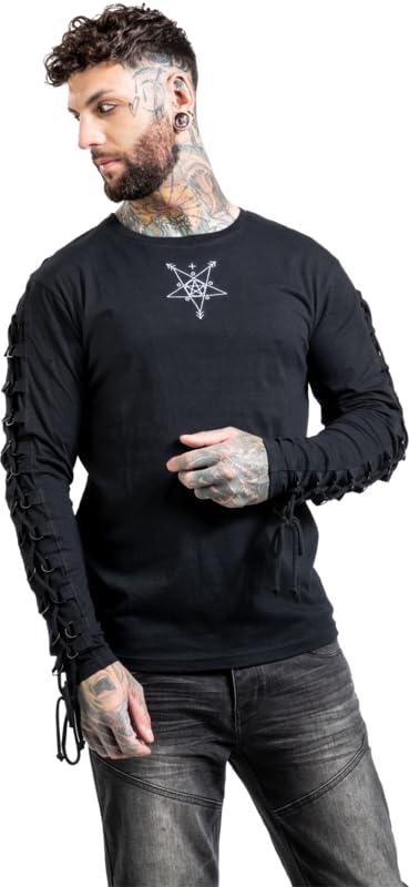 Gothicana by EMP Camicia Nera Allacciata maniche lunghe