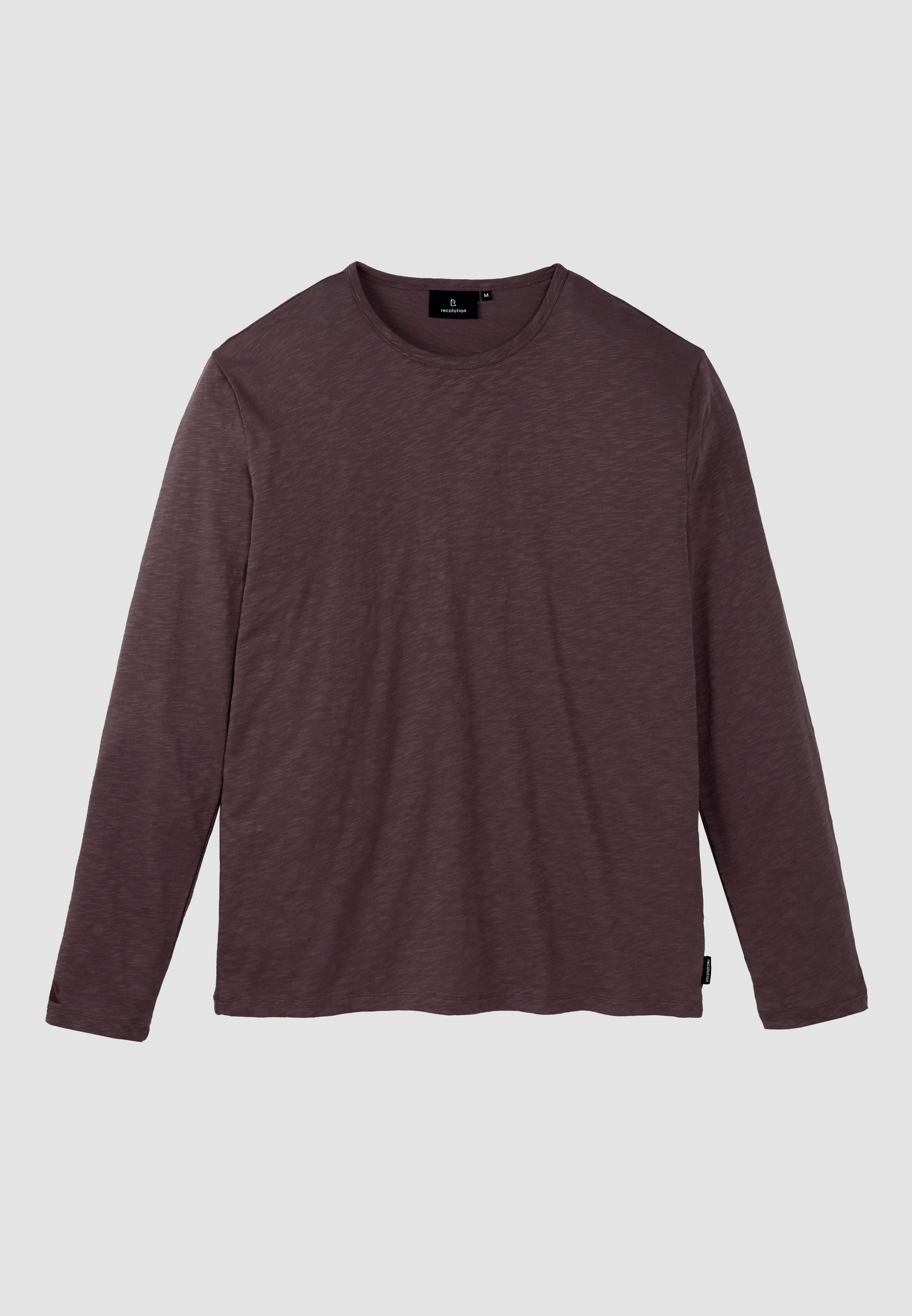 Recolution MACA maglia maniche lunghe viola scuro cotone bio