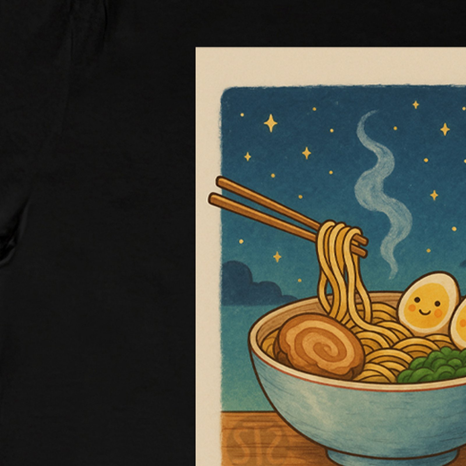 Seetees Sushi Tales Ramen sotto le stelle t-shirt grafica