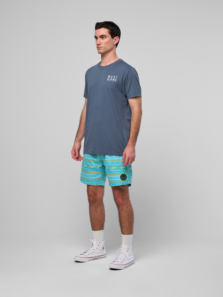 Maui and Sons In the Deep maglietta uomo steel blue in cotone